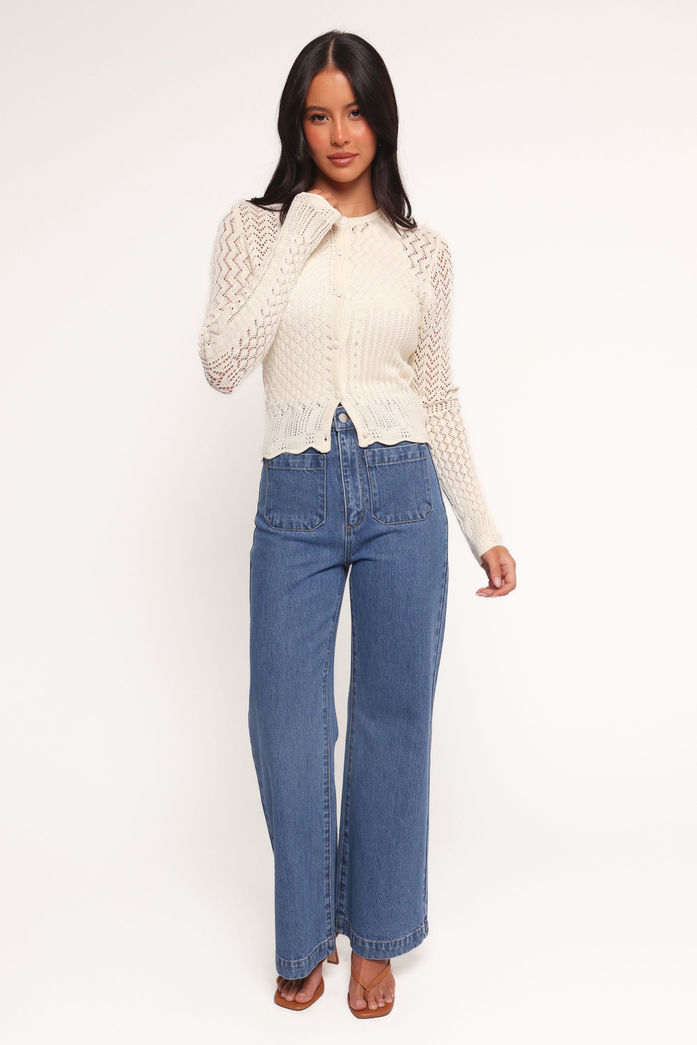 KNITWEAR Hartley Multi Weave Knit Sweater - Cream