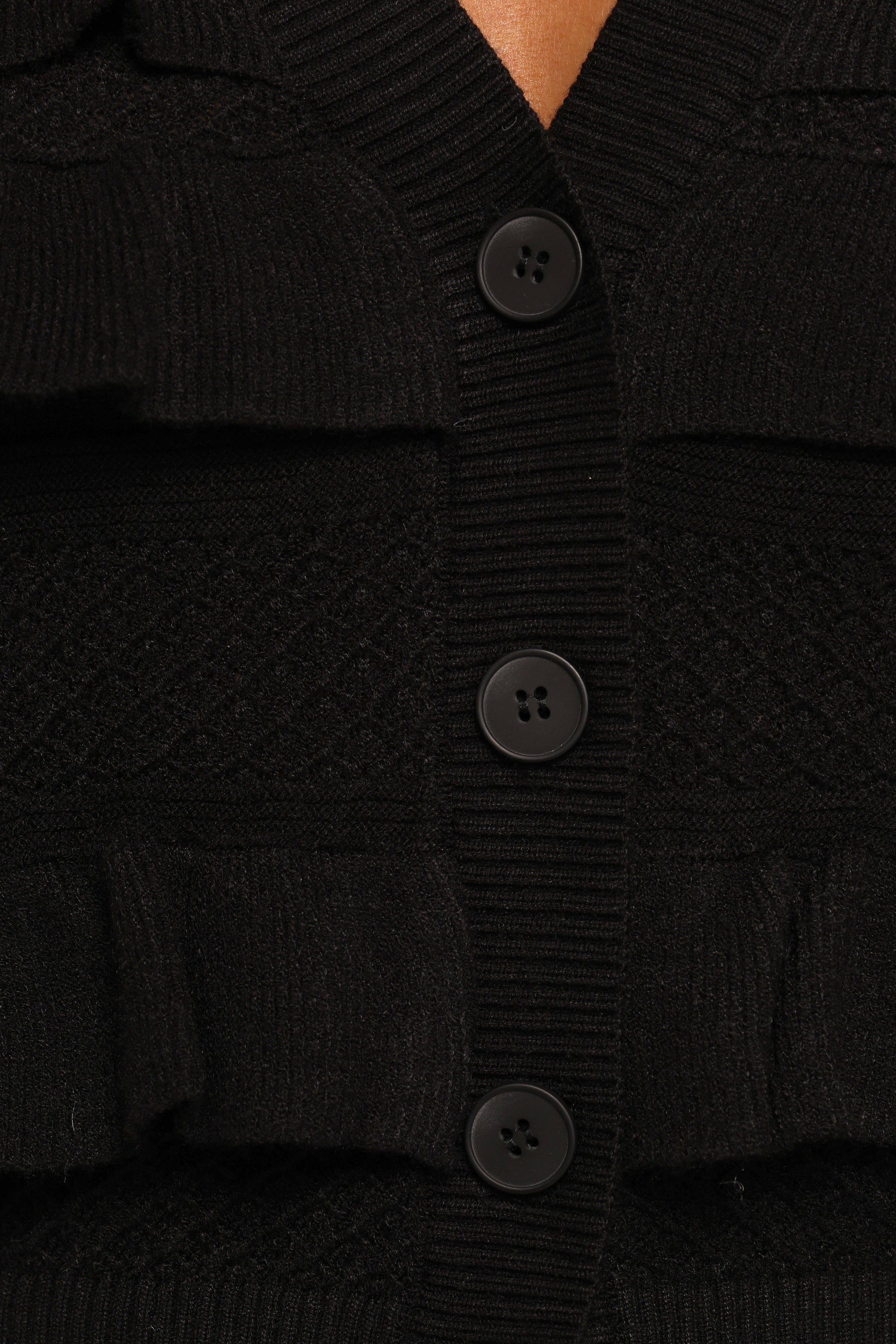 KNITWEAR Hayworth Ruffle Detail Cardigan - Black