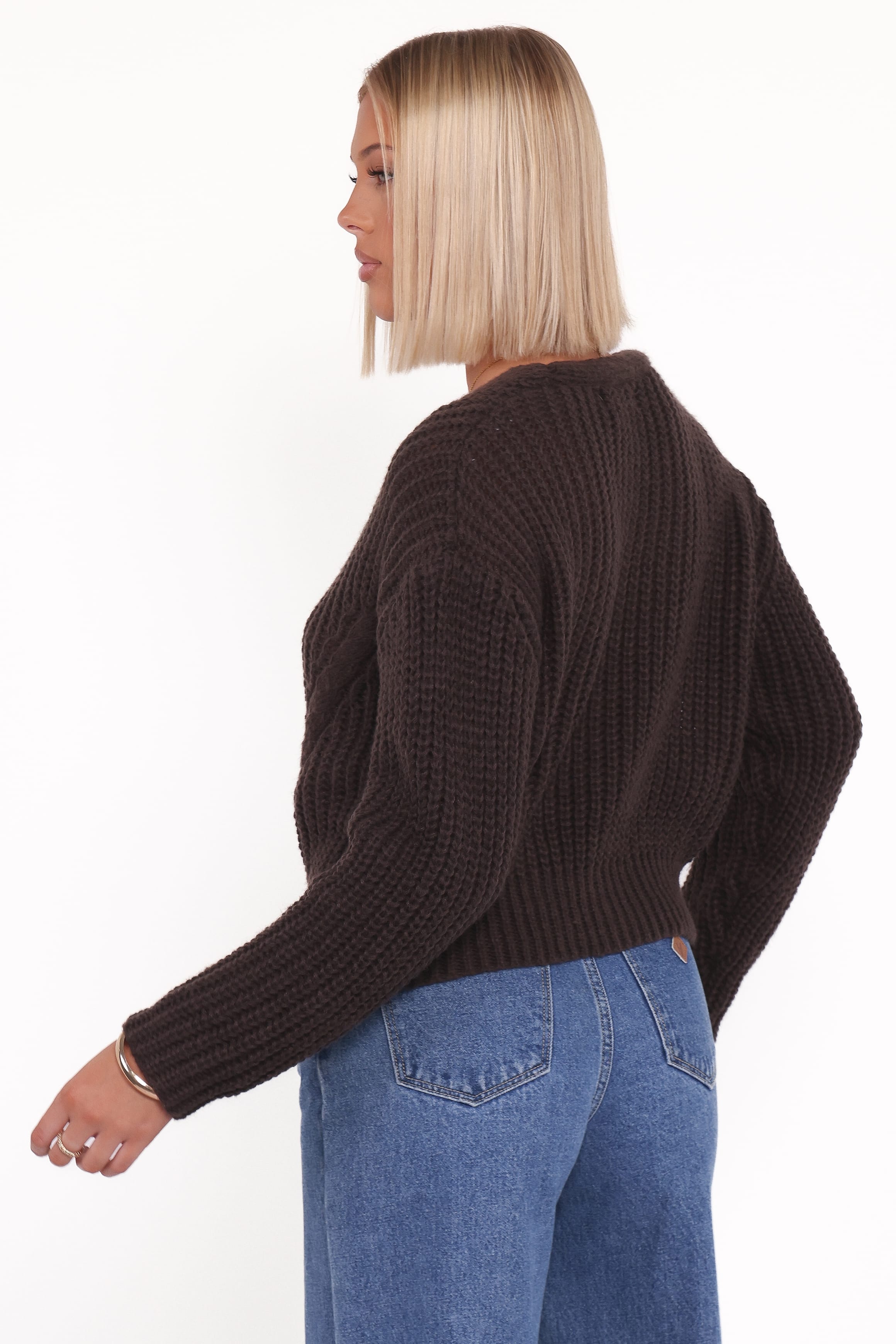 KNITWEAR Henderson Thick Knit Cardigan - Brown