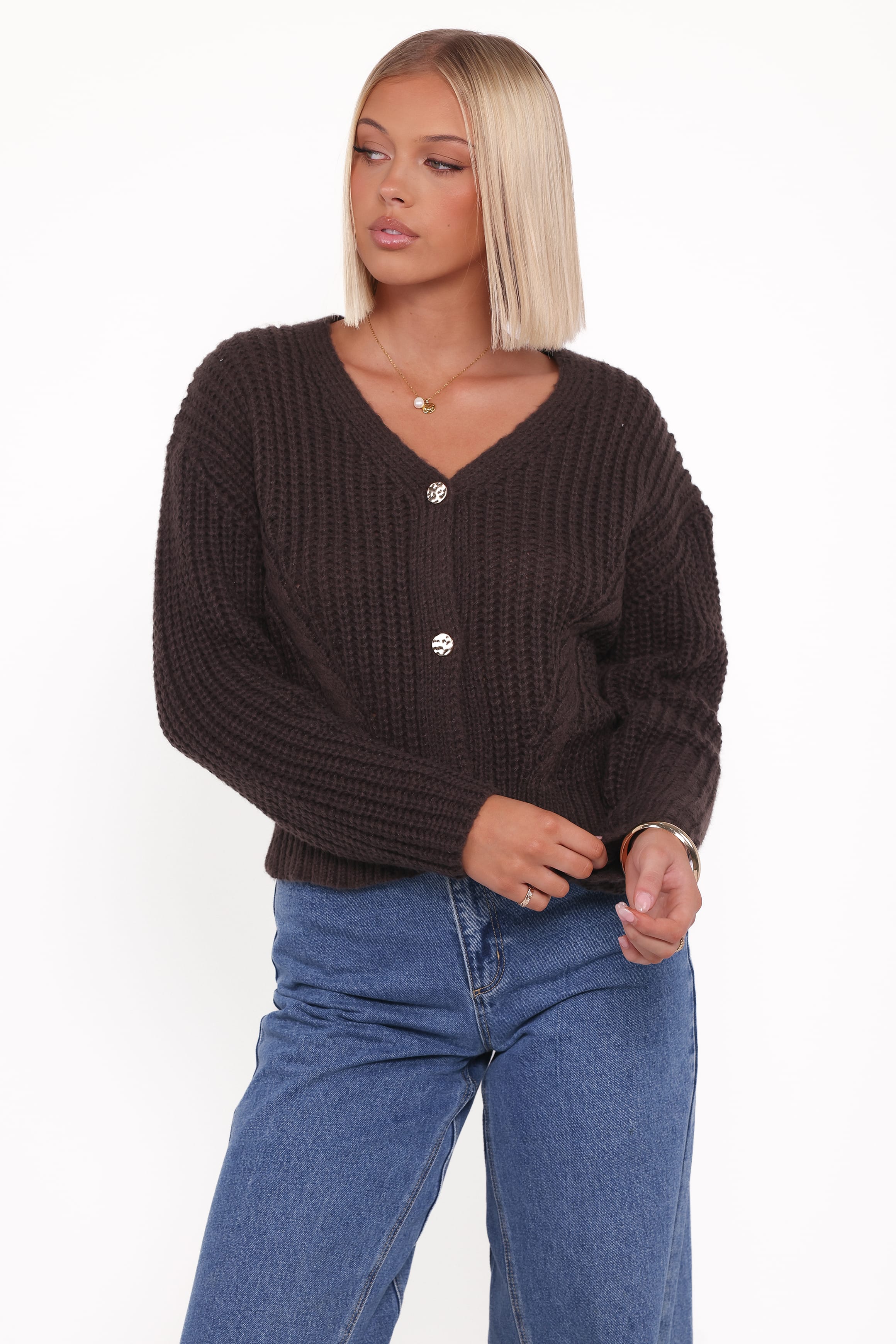 KNITWEAR Henderson Thick Knit Cardigan - Brown