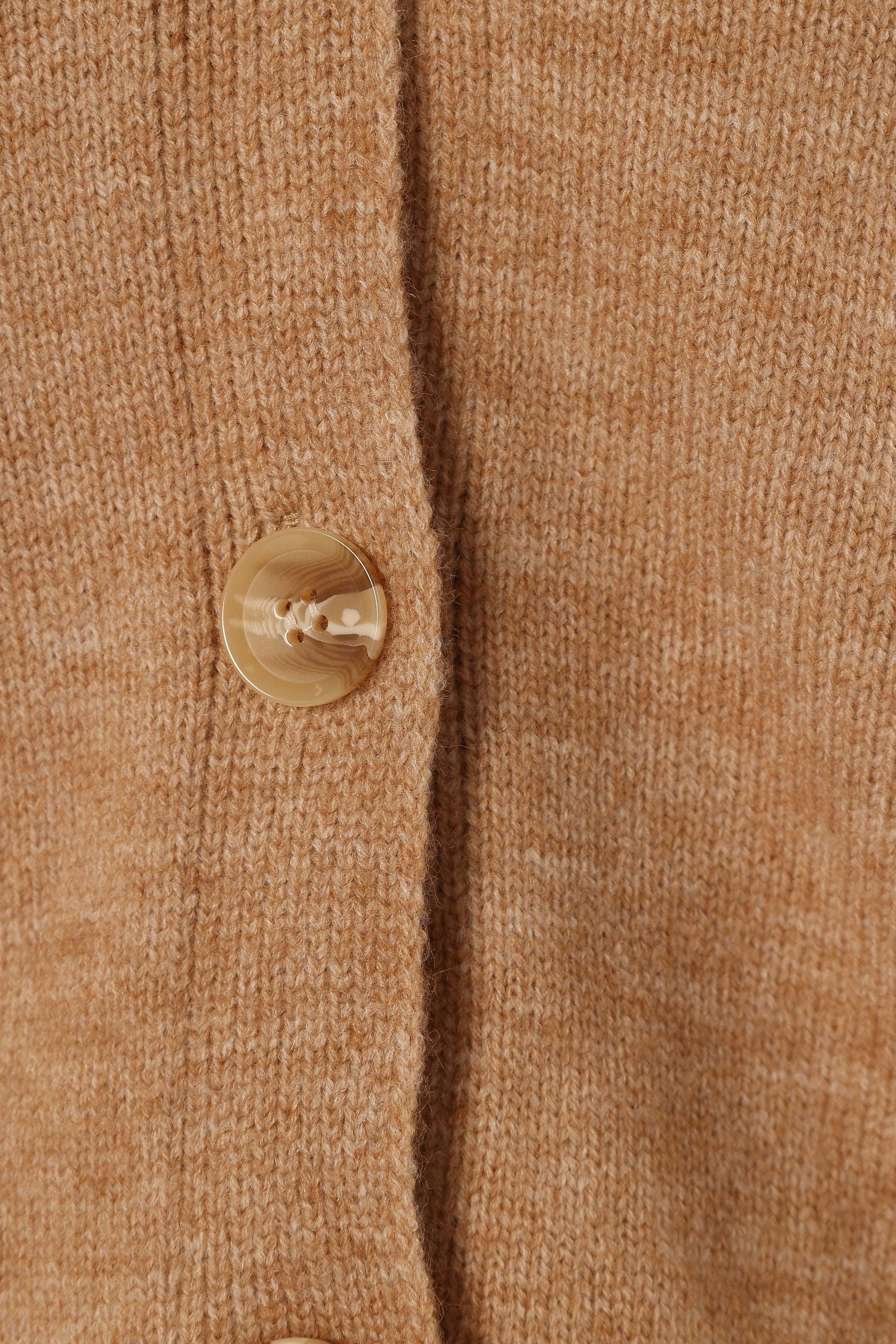 KNITWEAR Isabel Button Front Cardigan - Beige