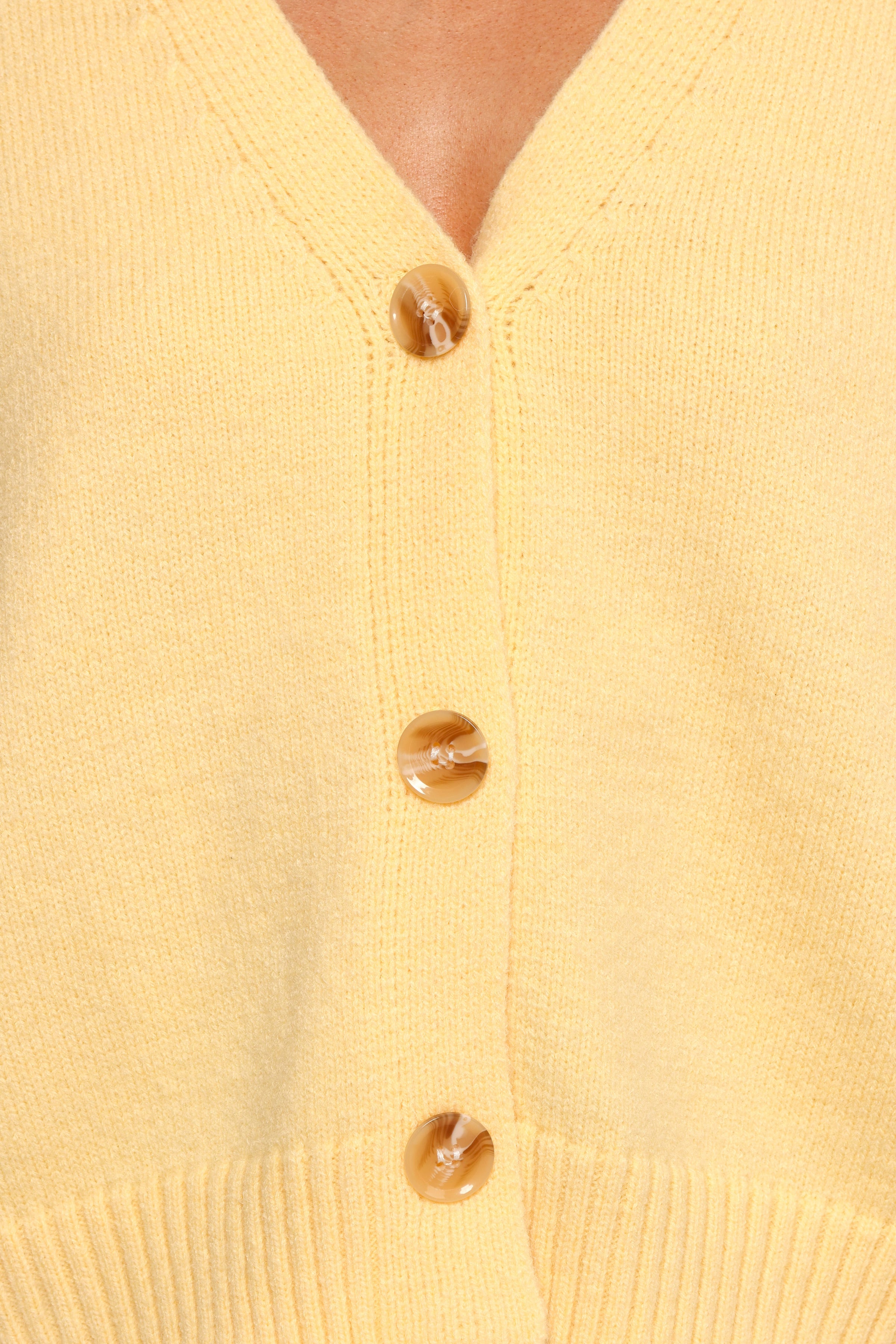 KNITWEAR Isabel Button Front Cardigan - Yellow