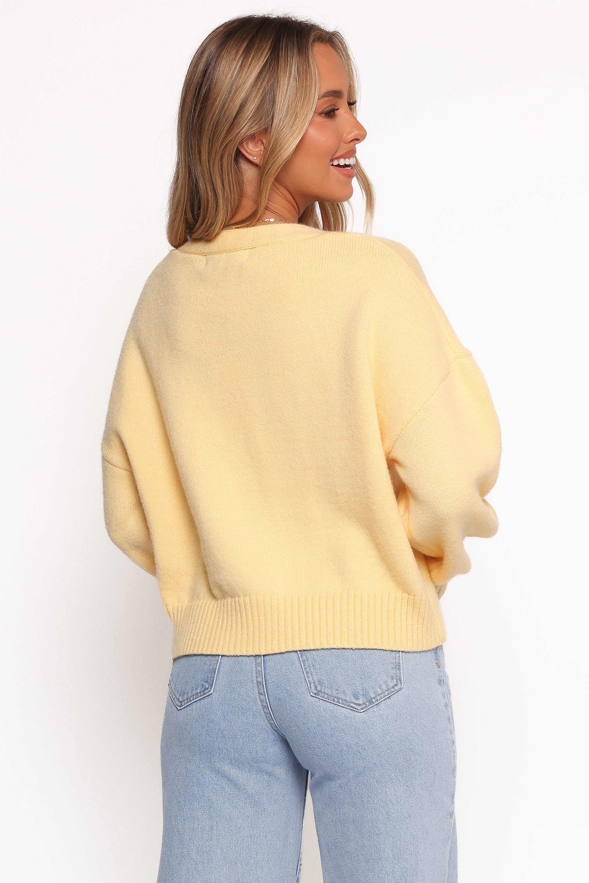 KNITWEAR Isabel Button Front Cardigan - Yellow