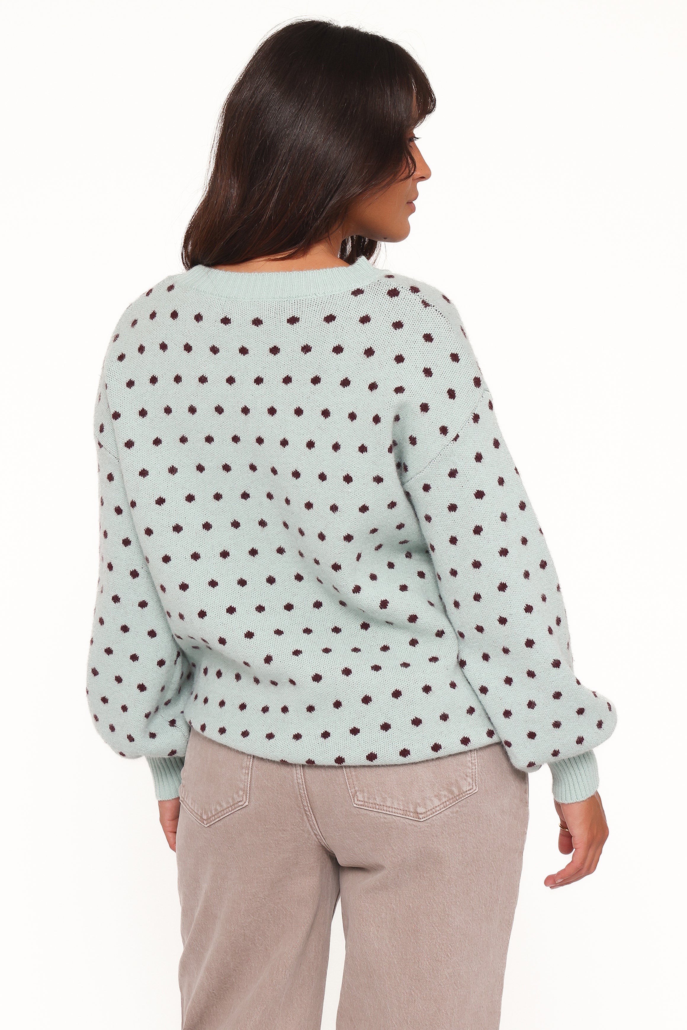 KNITWEAR Jax Knit Sweater - Blue Polka Dot