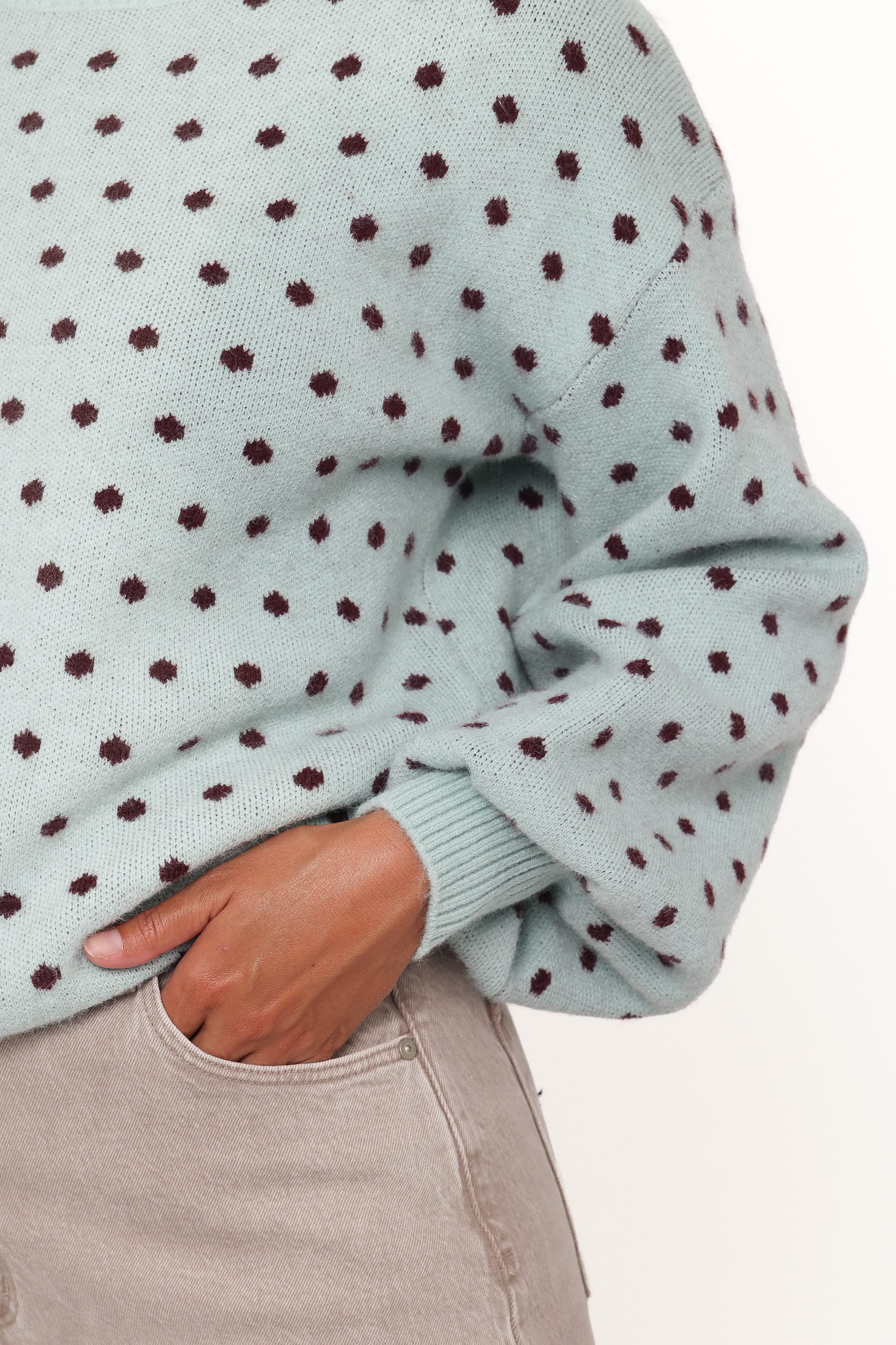 KNITWEAR Jax Knit Sweater - Blue Polka Dot