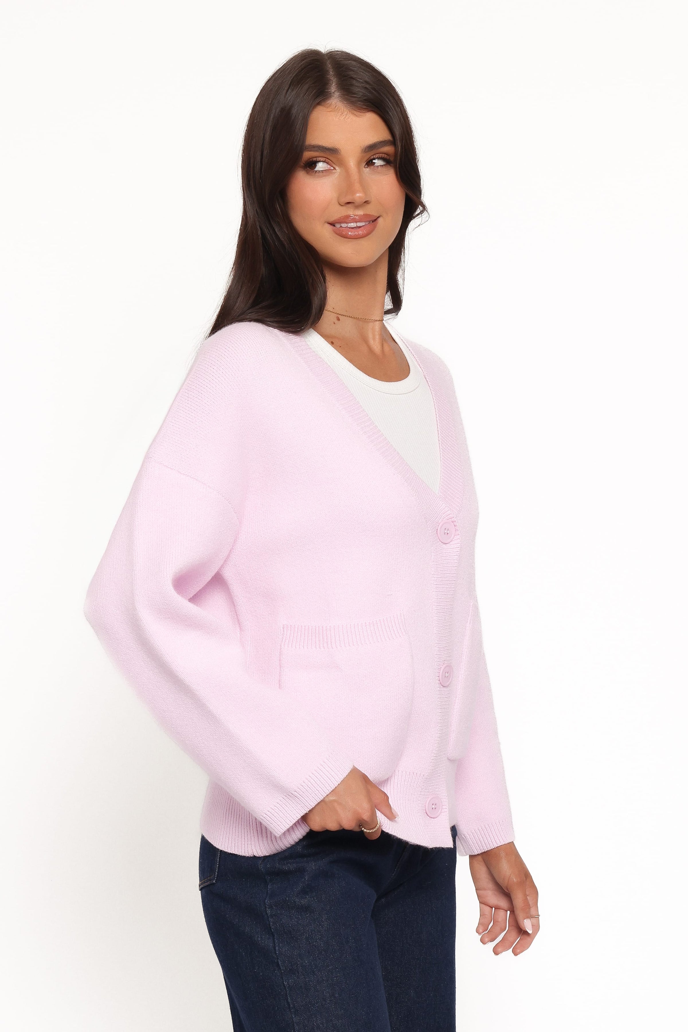 KNITWEAR Jayden Cardigan - Pale Pink