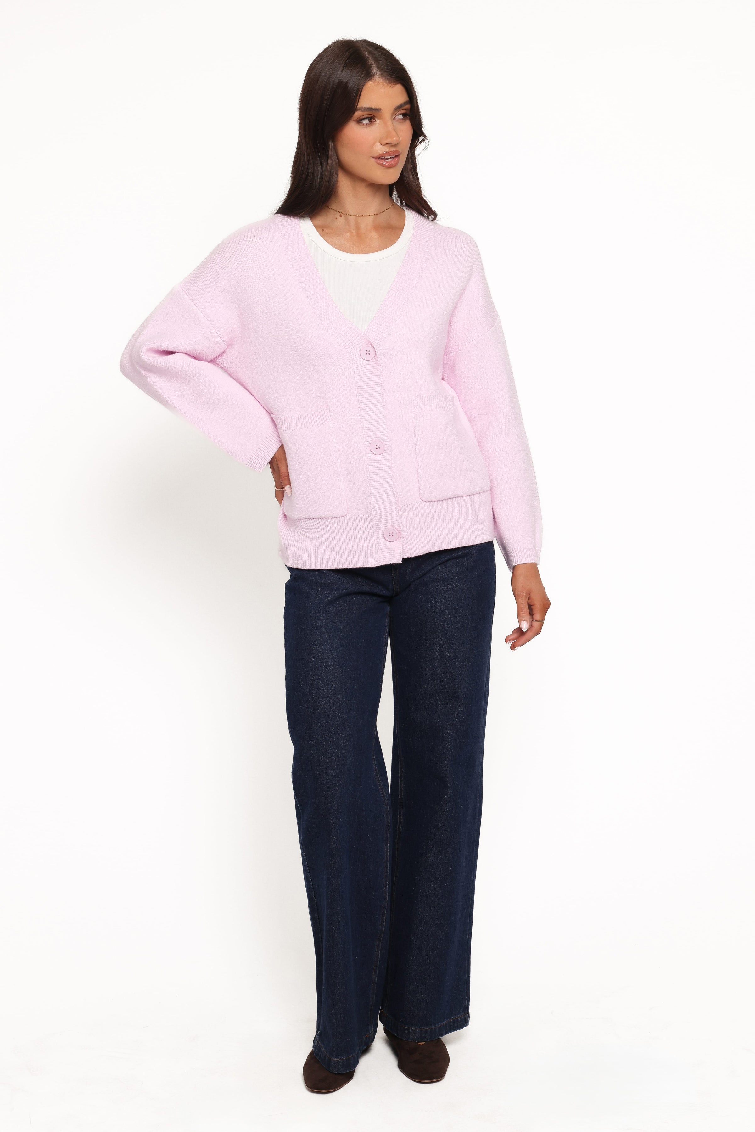 KNITWEAR Jayden Cardigan - Pale Pink