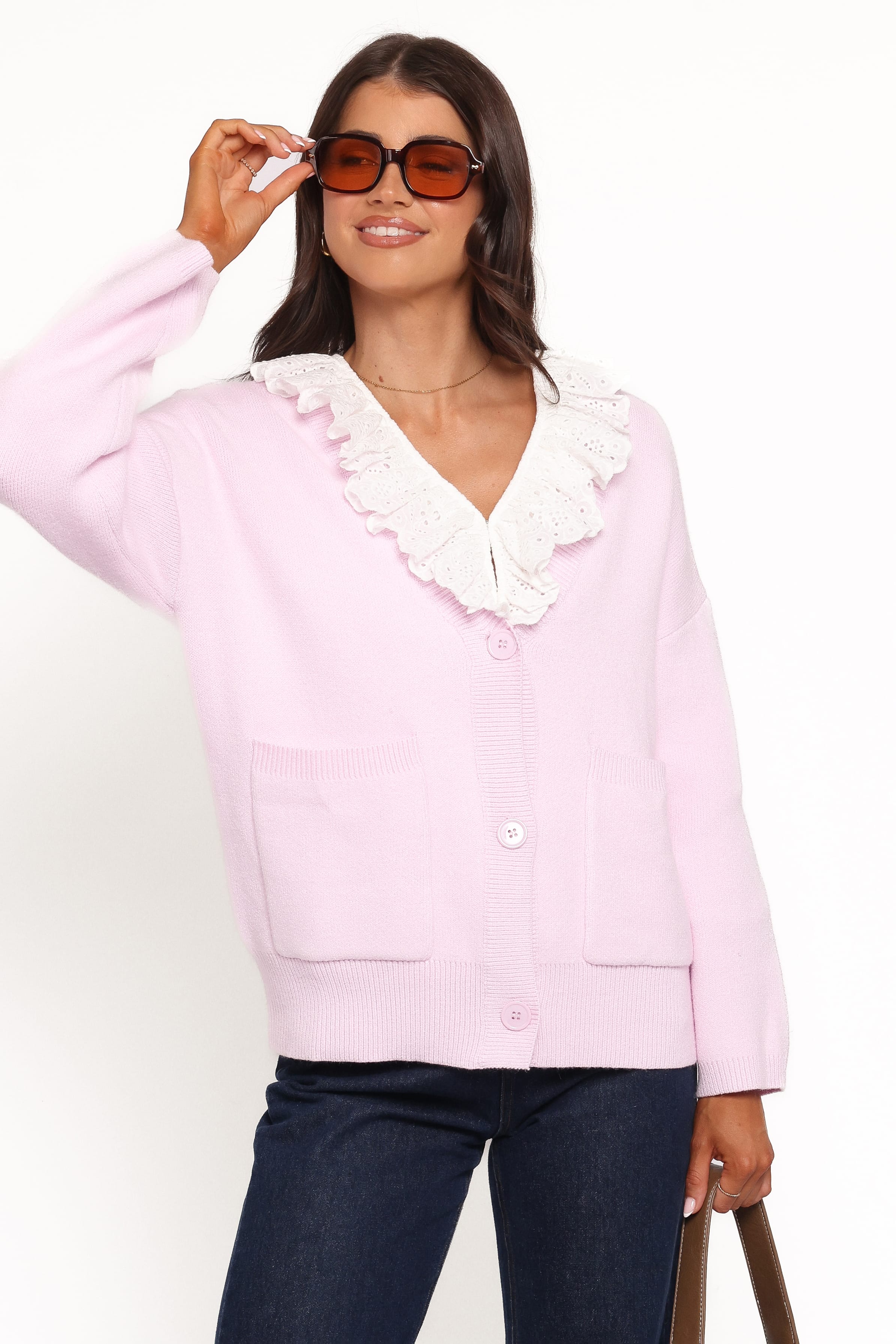 KNITWEAR Jayden Cardigan - Pale Pink