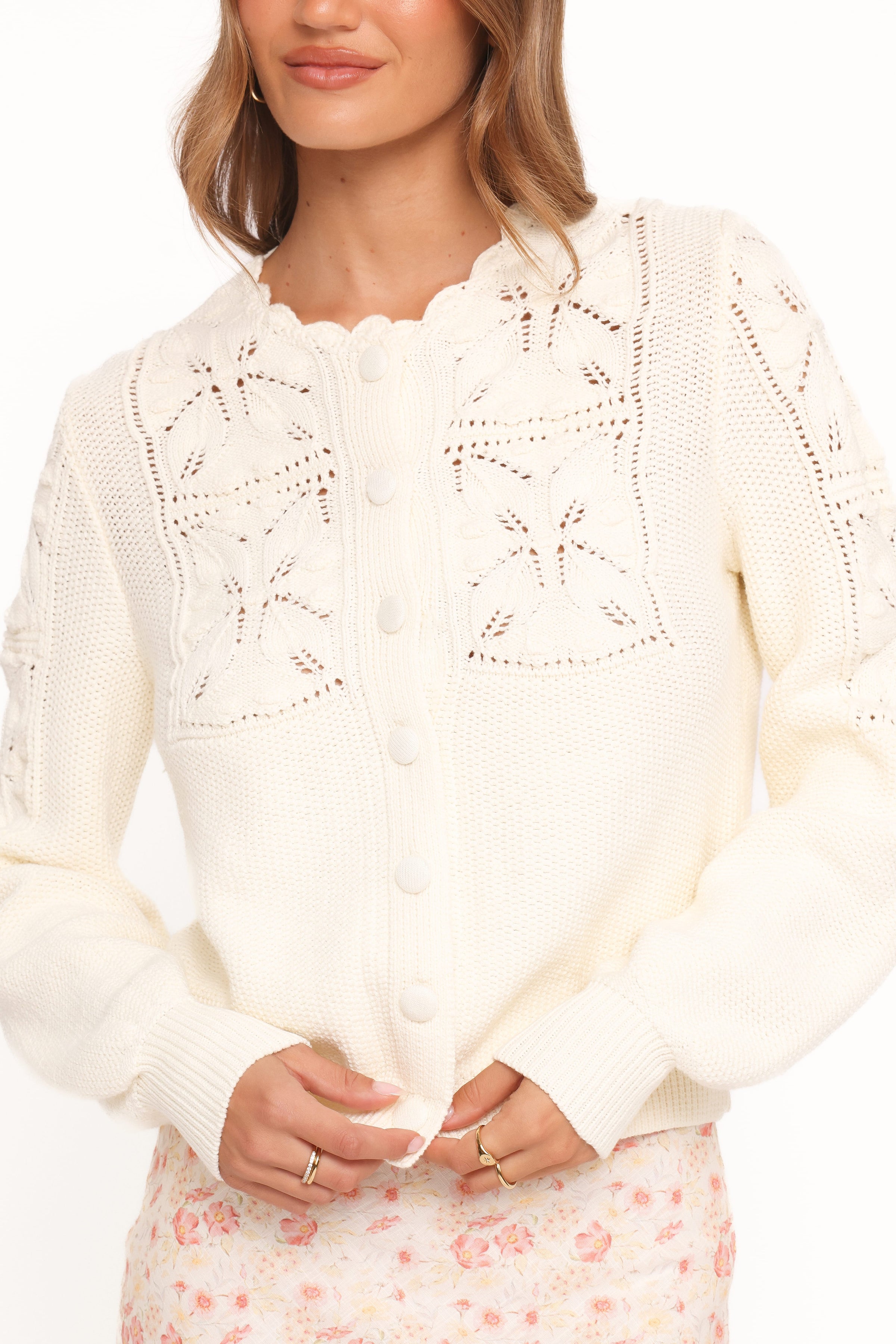 KNITWEAR Jenner Button Front Cardigan - Butter Yellow