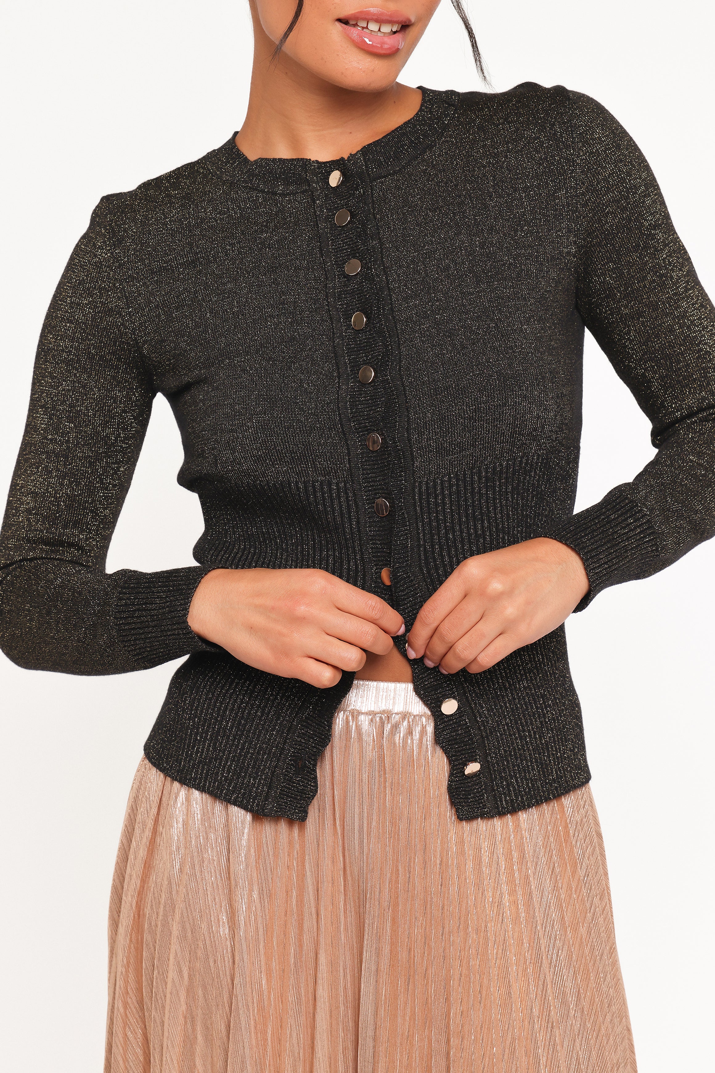 KNITWEAR Jennings Sequin Maxi Skirt - Black