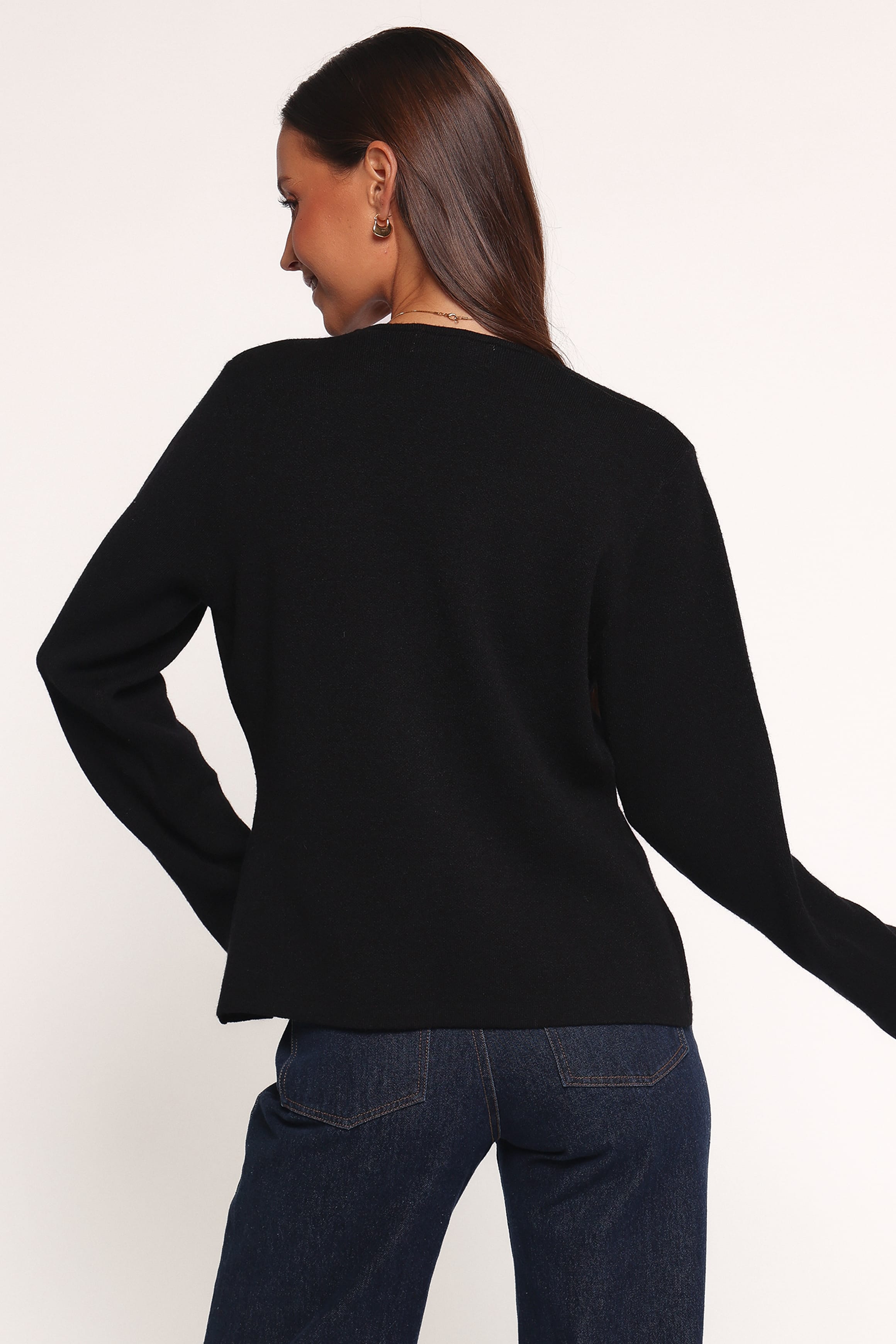 KNITWEAR Jett Large Button Cardigan - Black