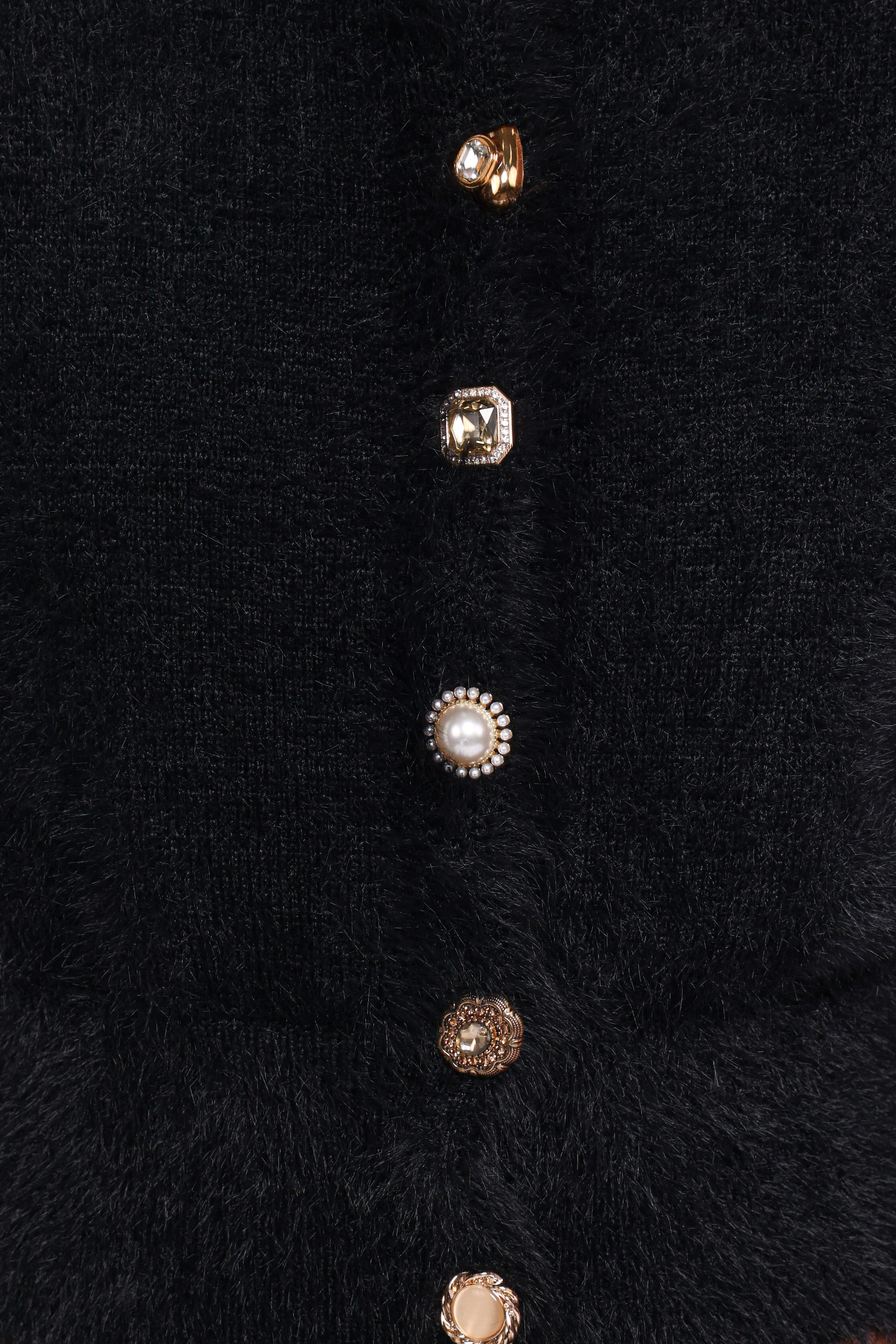 KNITWEAR Jintie Vintage Button Cardigan - Black