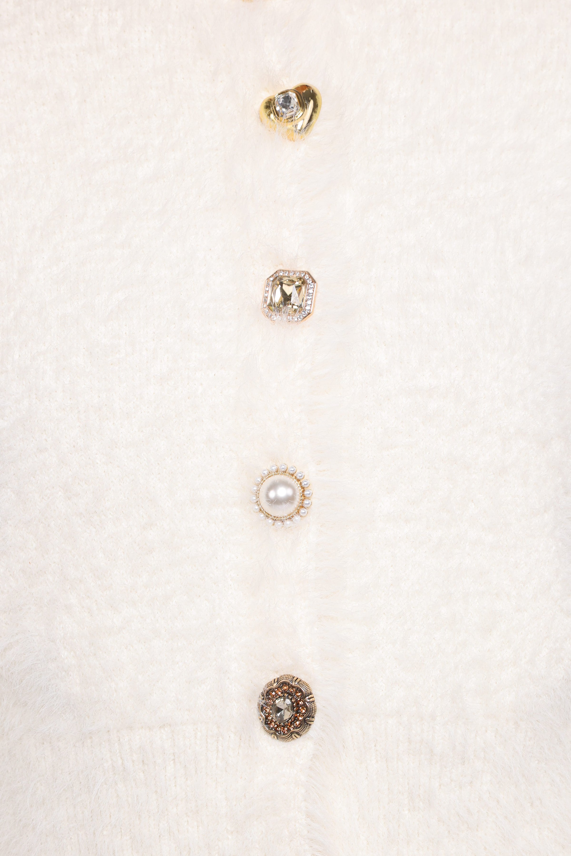 KNITWEAR Jintie Vintage Button Cardigan - Cream