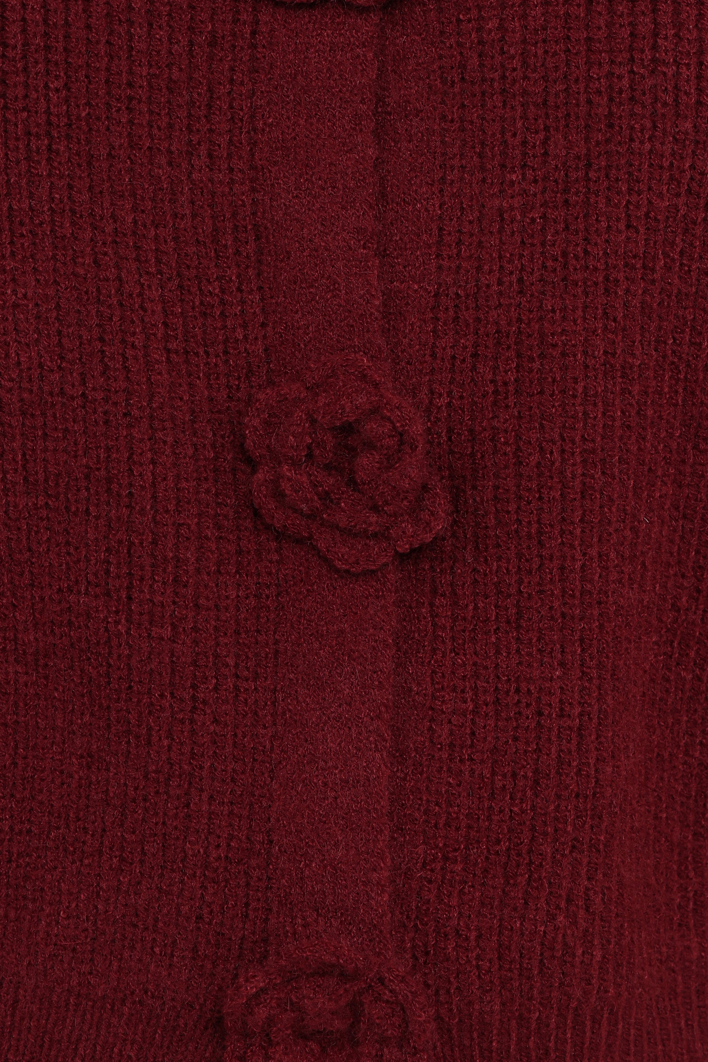 KNITWEAR Jones Rosette Cardigan - Burgundy