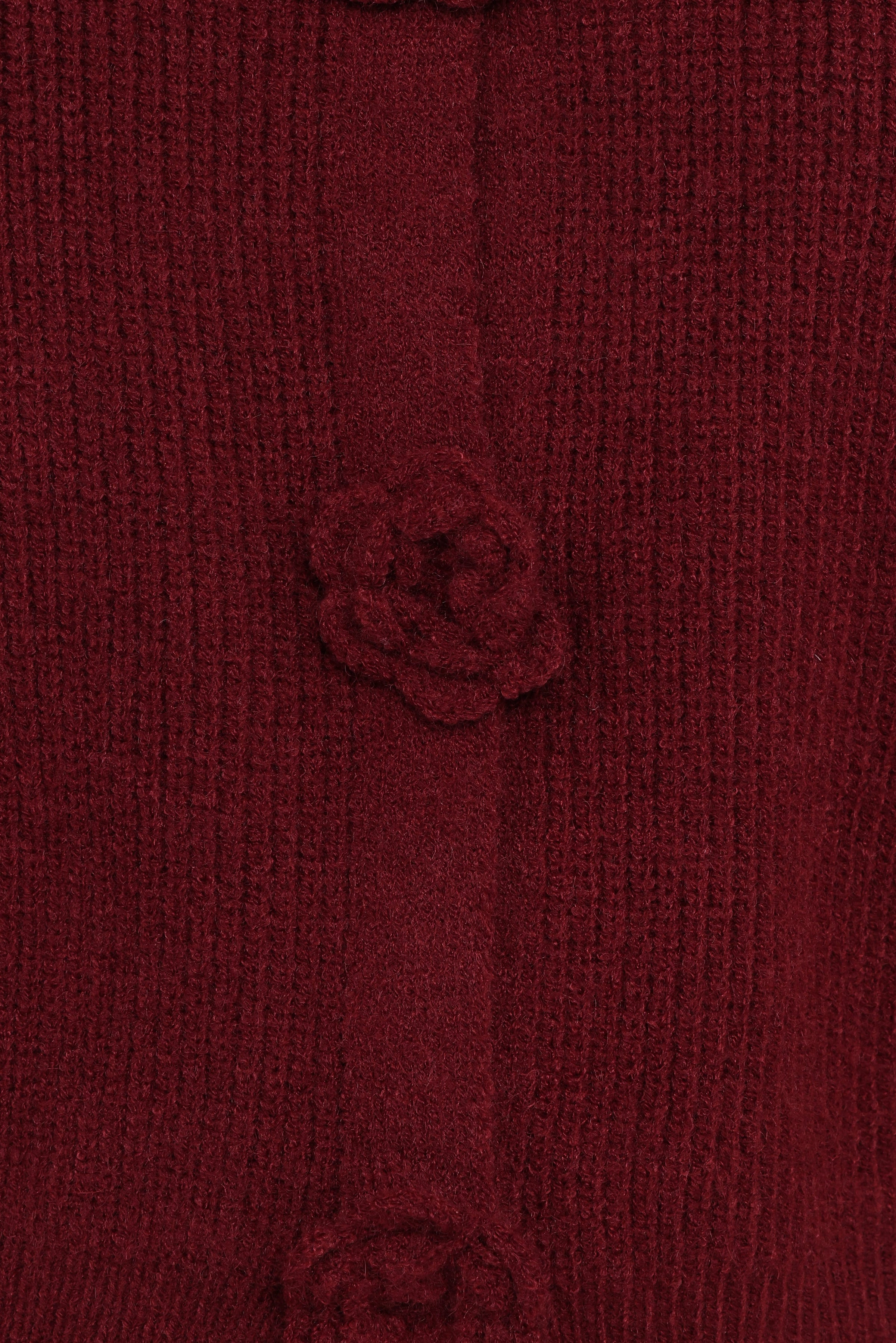 KNITWEAR Jones Rosette Cardigan - Burgundy