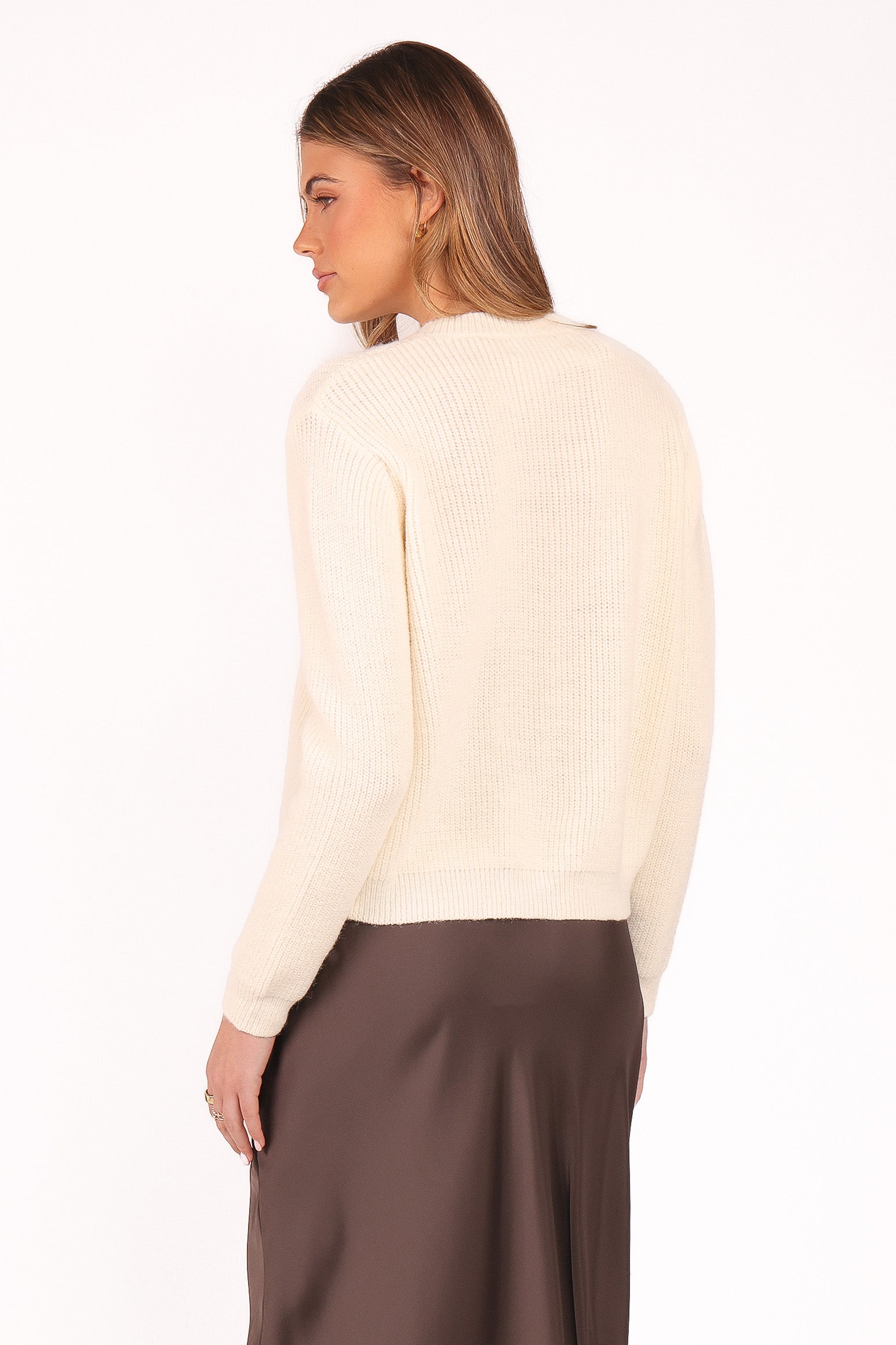 KNITWEAR Jones Rosette Cardigan - Cream