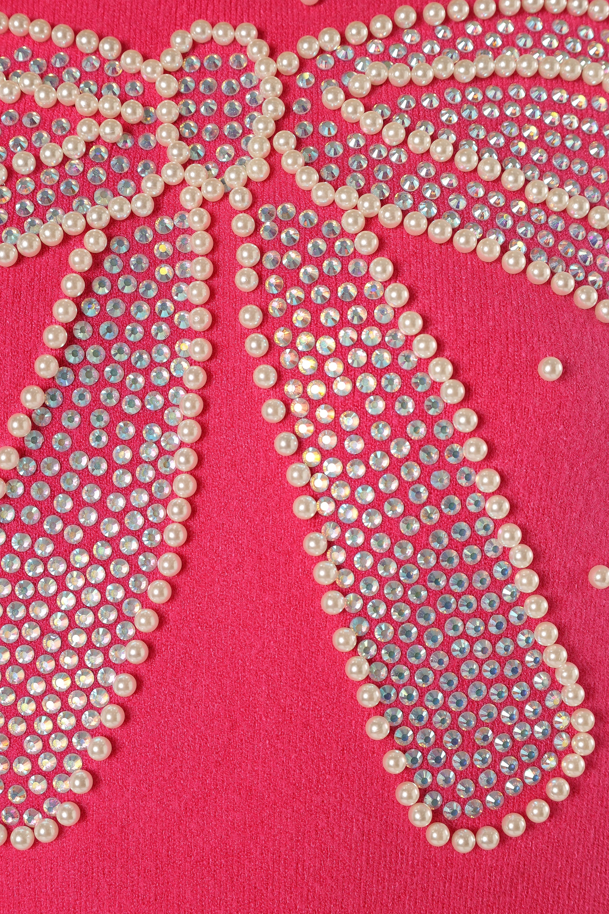 KNITWEAR @June Embellished Bow Knit Sweater - Hot Pink