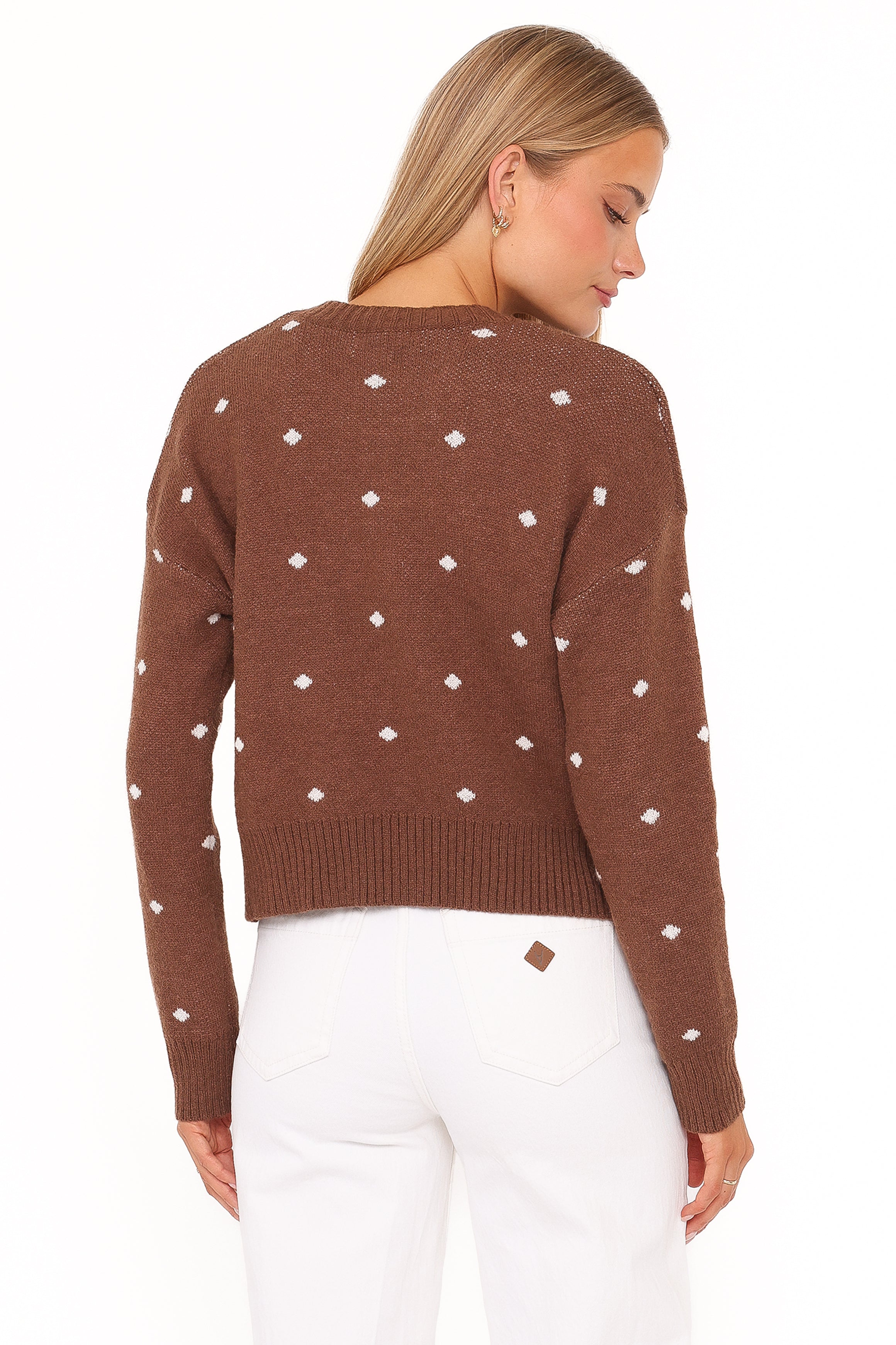 KNITWEAR Karia Polka Dot Cardigan - Brown