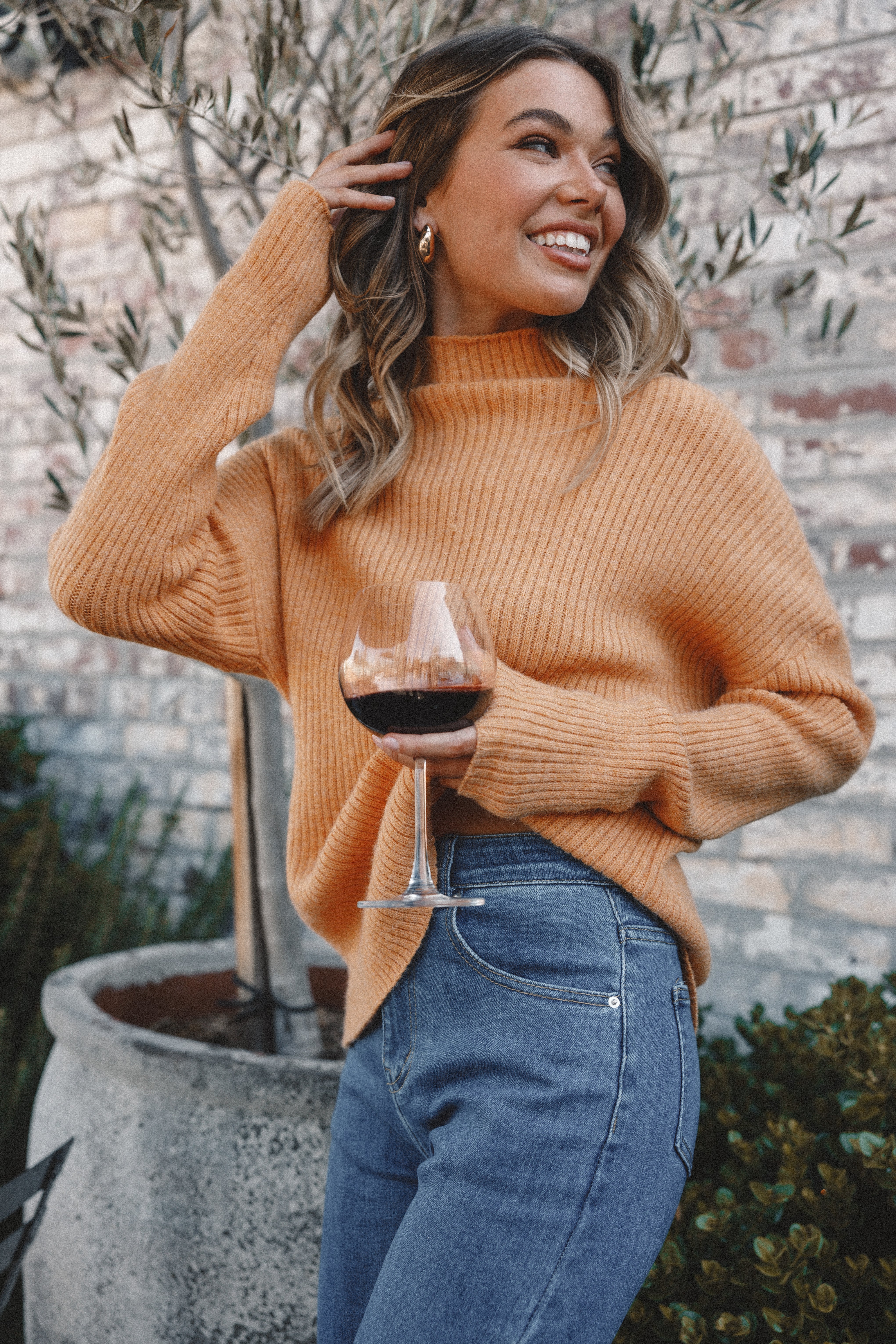 KNITWEAR Kora Mock Neck Knit Sweater - Camel