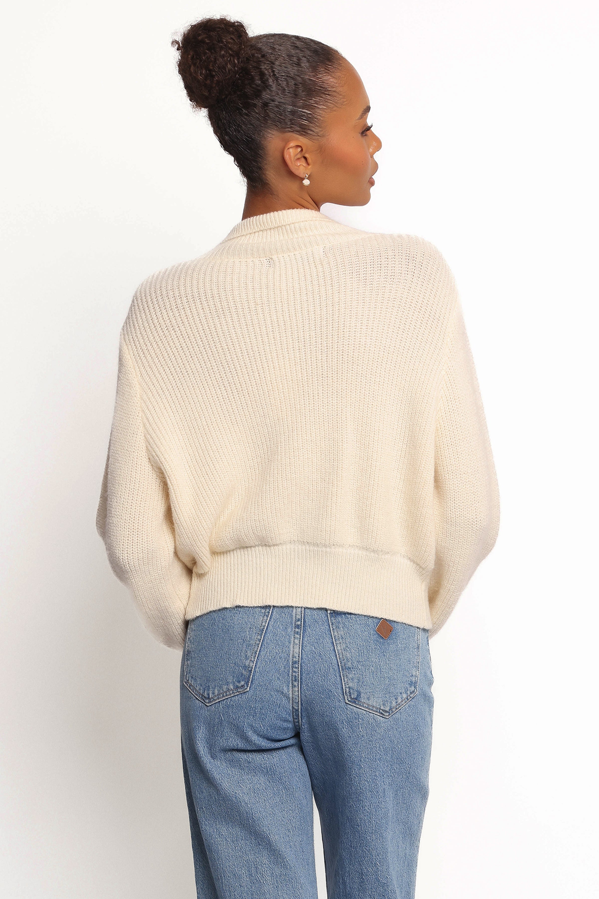KNITWEAR Kourtney Zip Cardigan - Cream