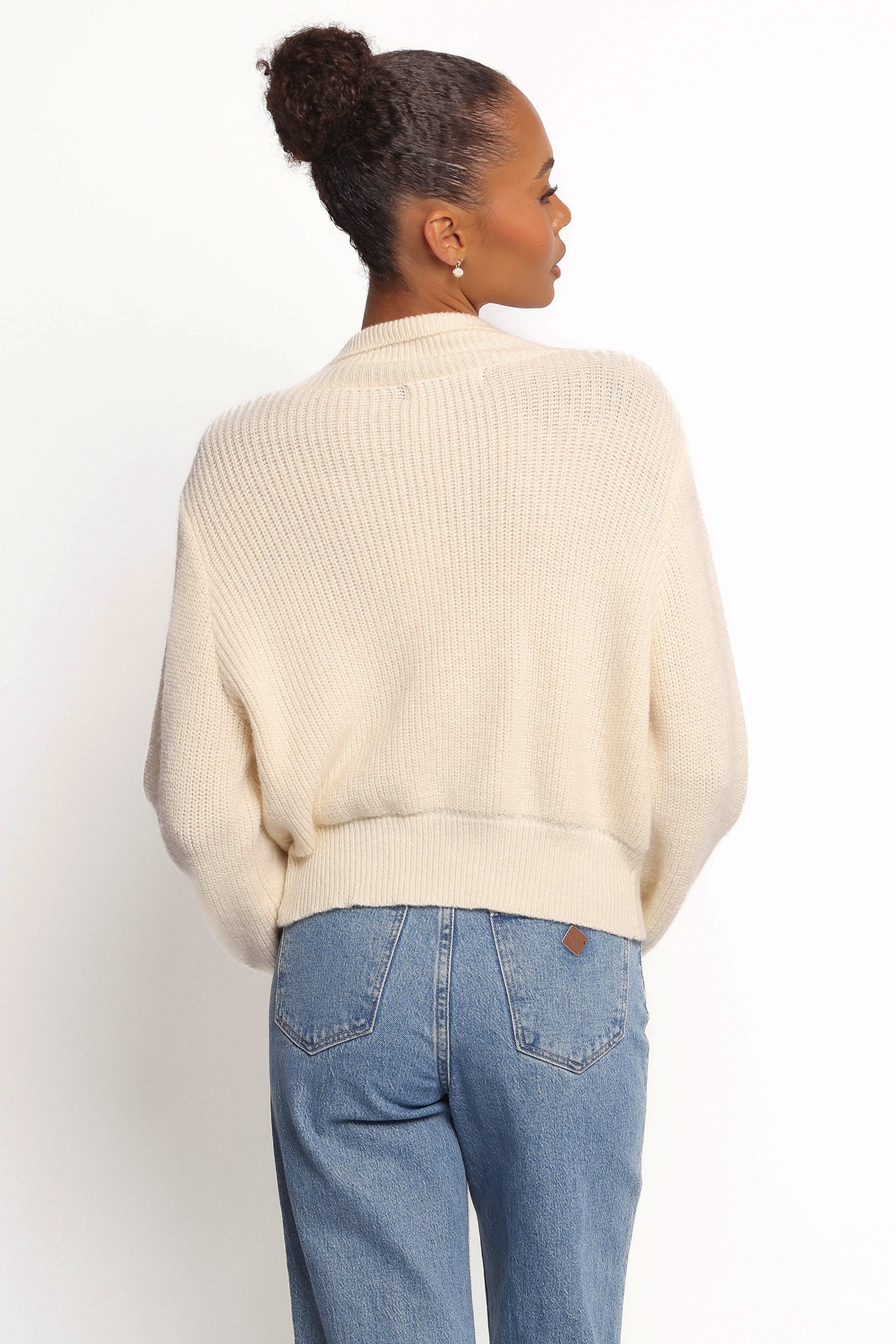KNITWEAR Kourtney Zip Cardigan - Cream