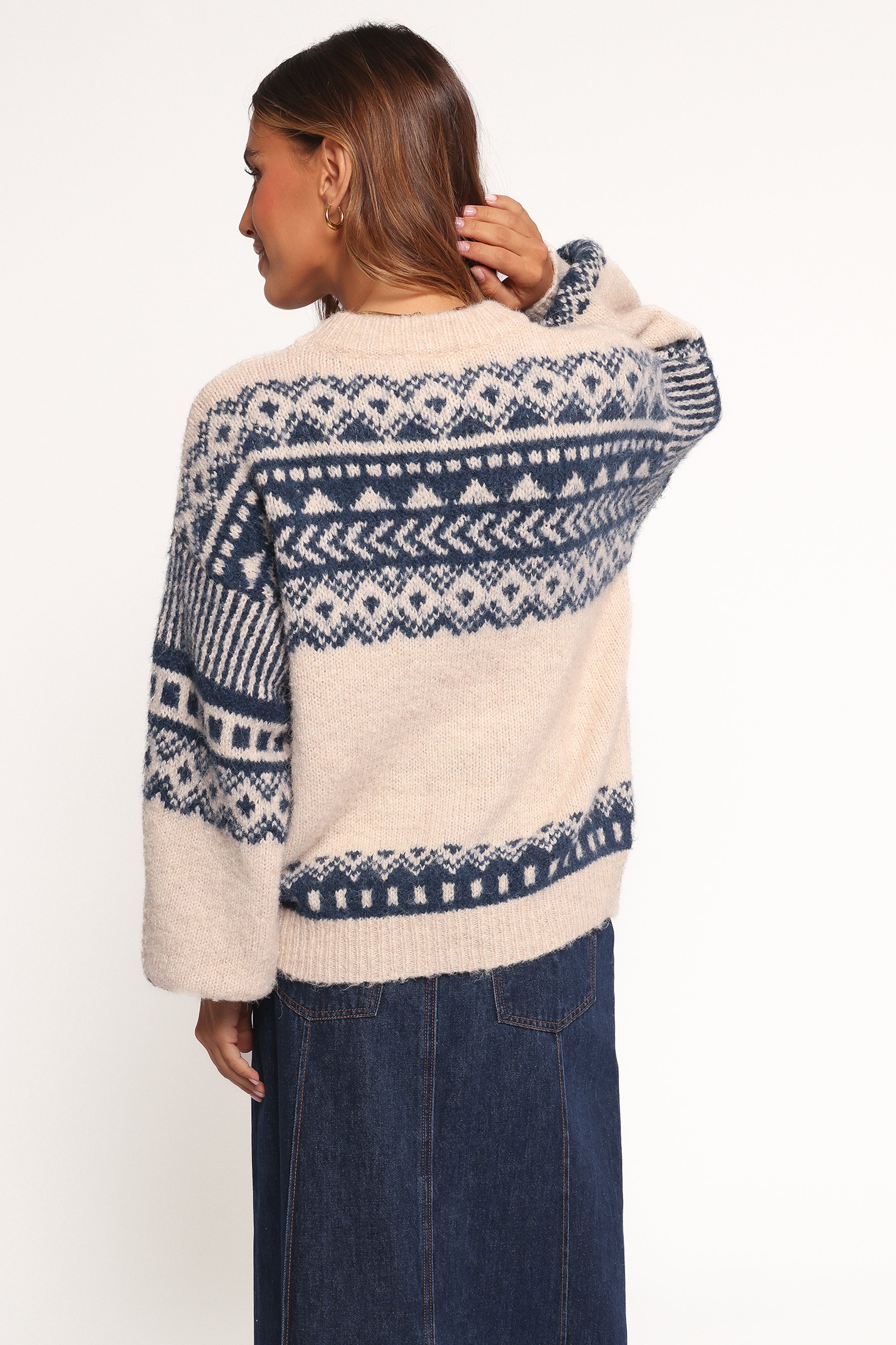 KNITWEAR Lincoln Fair isle Knit Sweater - Navy