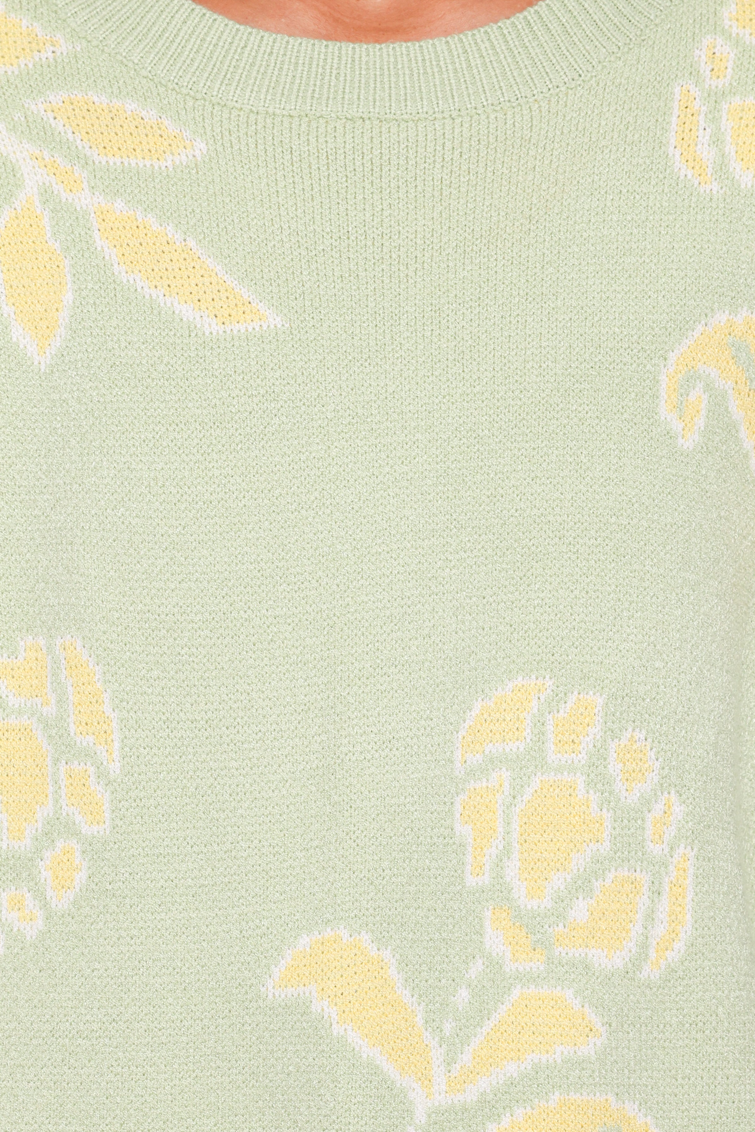 KNITWEAR Lisette Floral Intarsia Sweater - Light Green