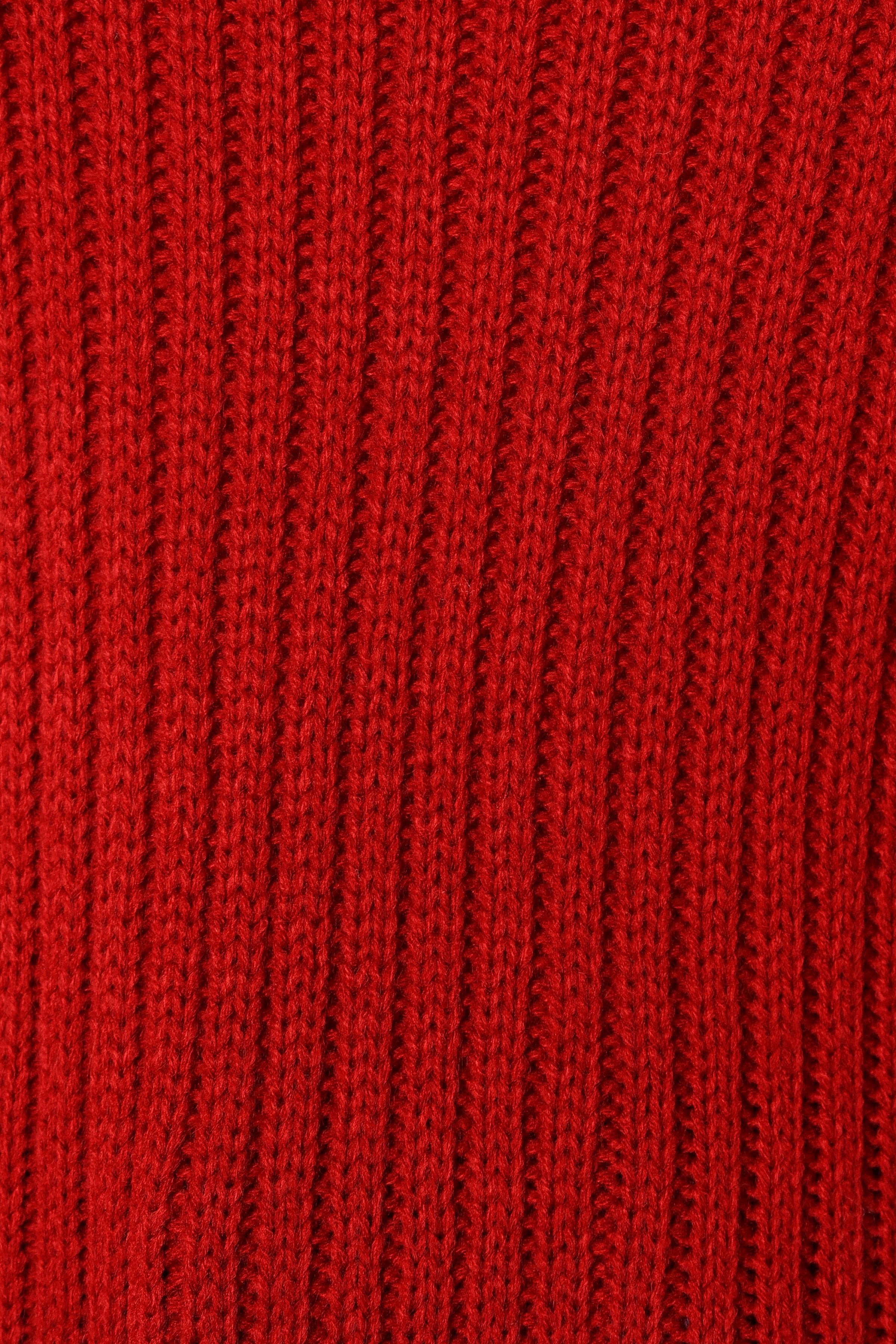 KNITWEAR @Lorelei Textured Sleeve Knit Sweater - Red