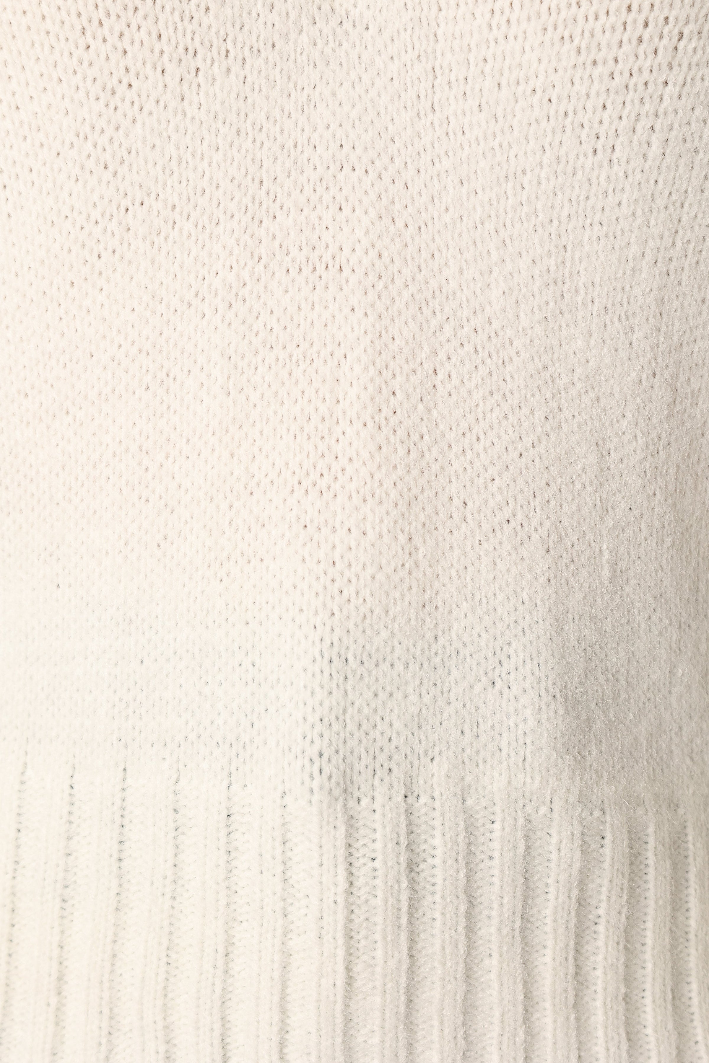 KNITWEAR @Lottie V Neck Texture Sleeve Knit Sweater - White