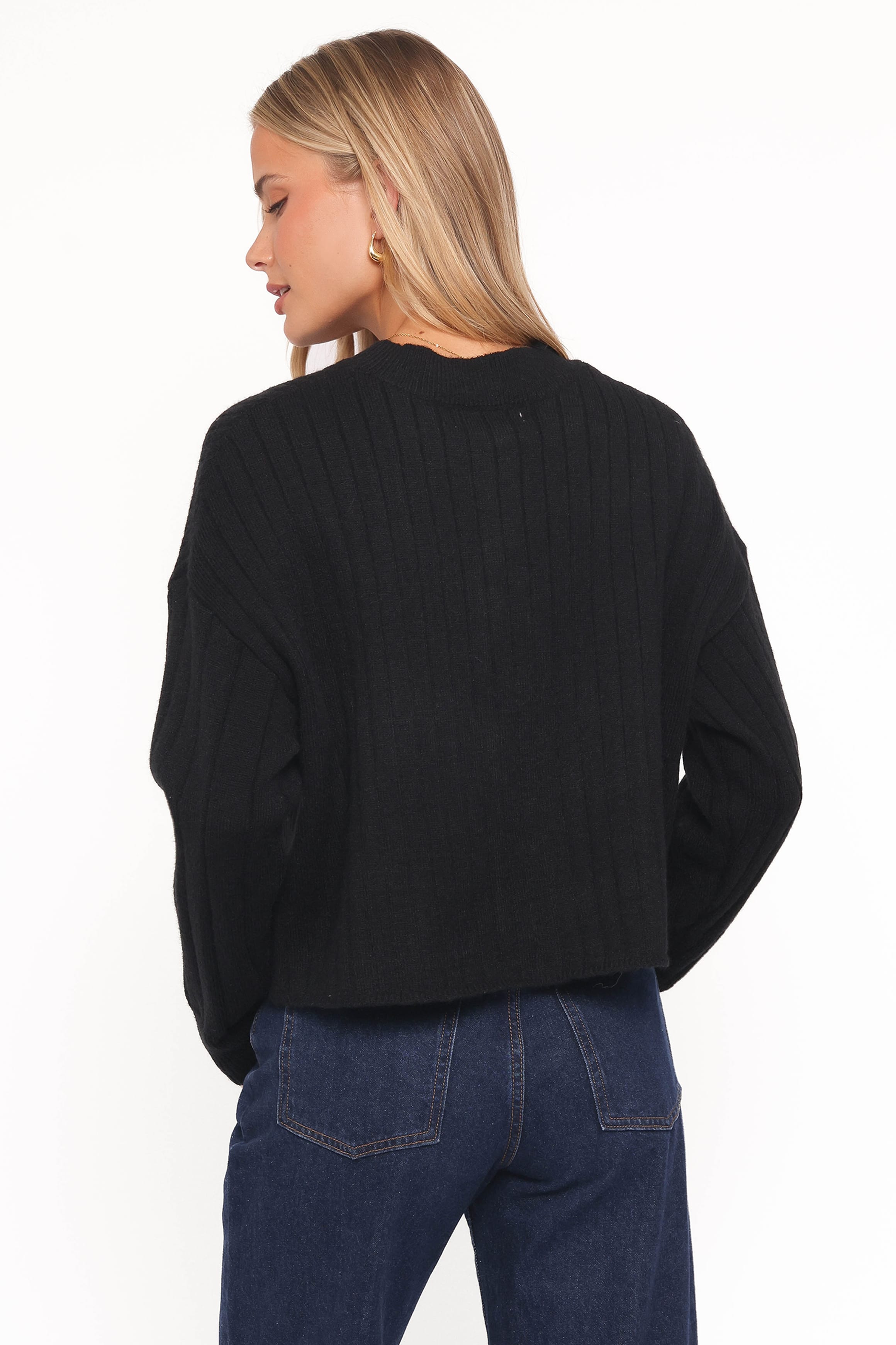 KNITWEAR Loulani Heart Button Cardigan - Black