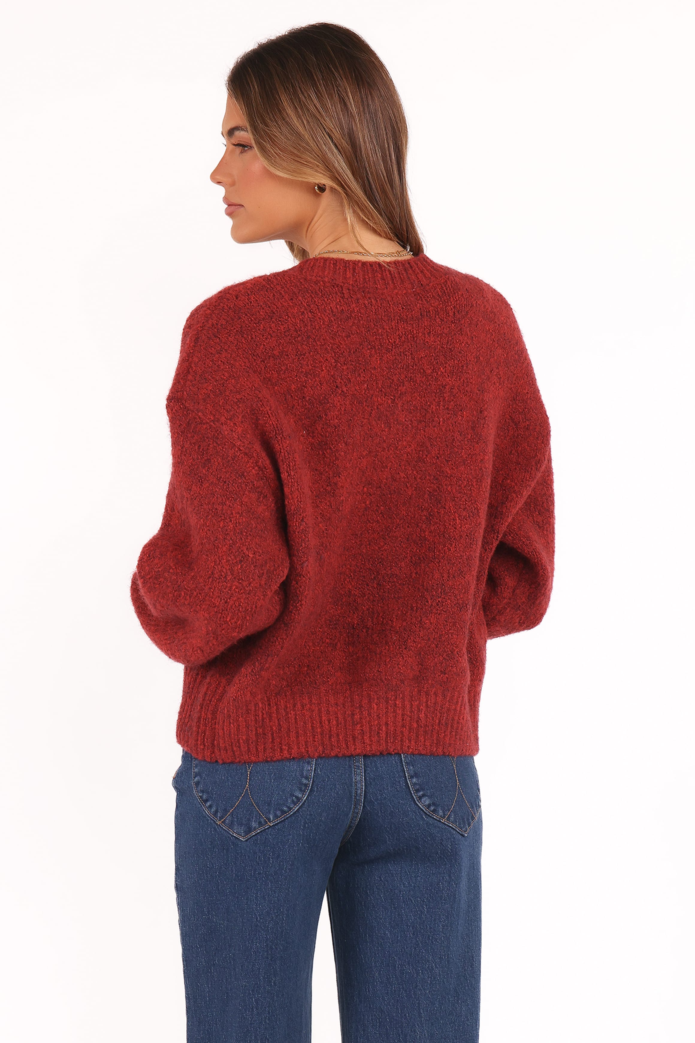 KNITWEAR Lucah Cardigan - Dark Red
