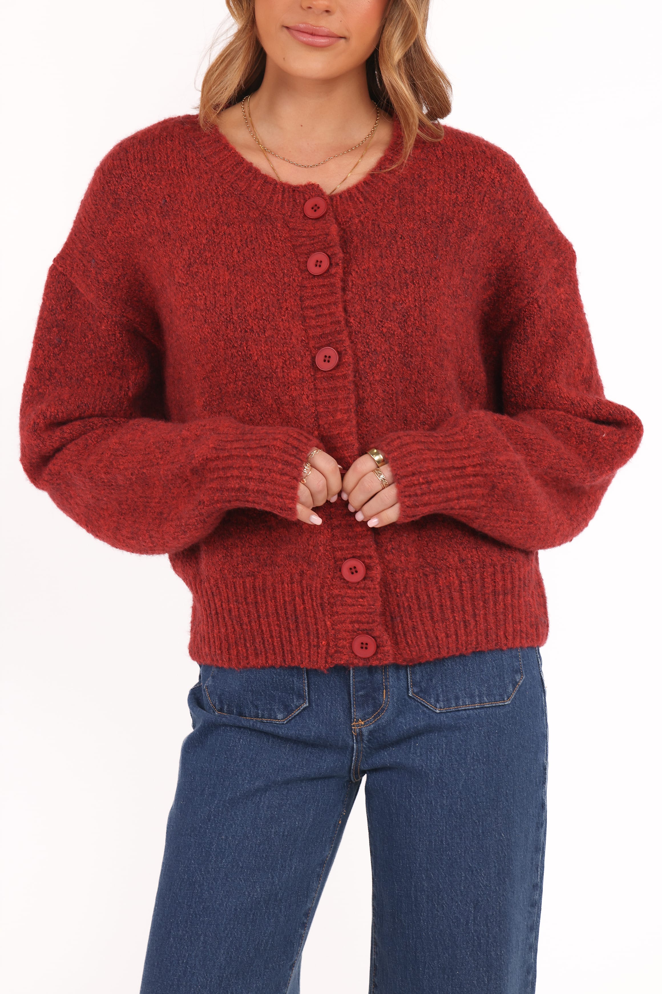 KNITWEAR Lucah Cardigan - Dark Red