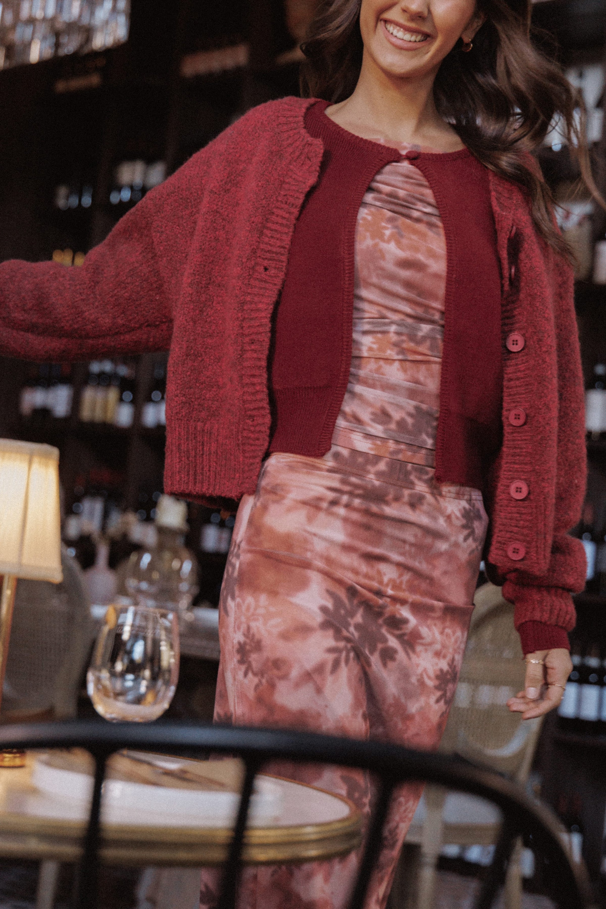 KNITWEAR Lucah Cardigan - Dark Red