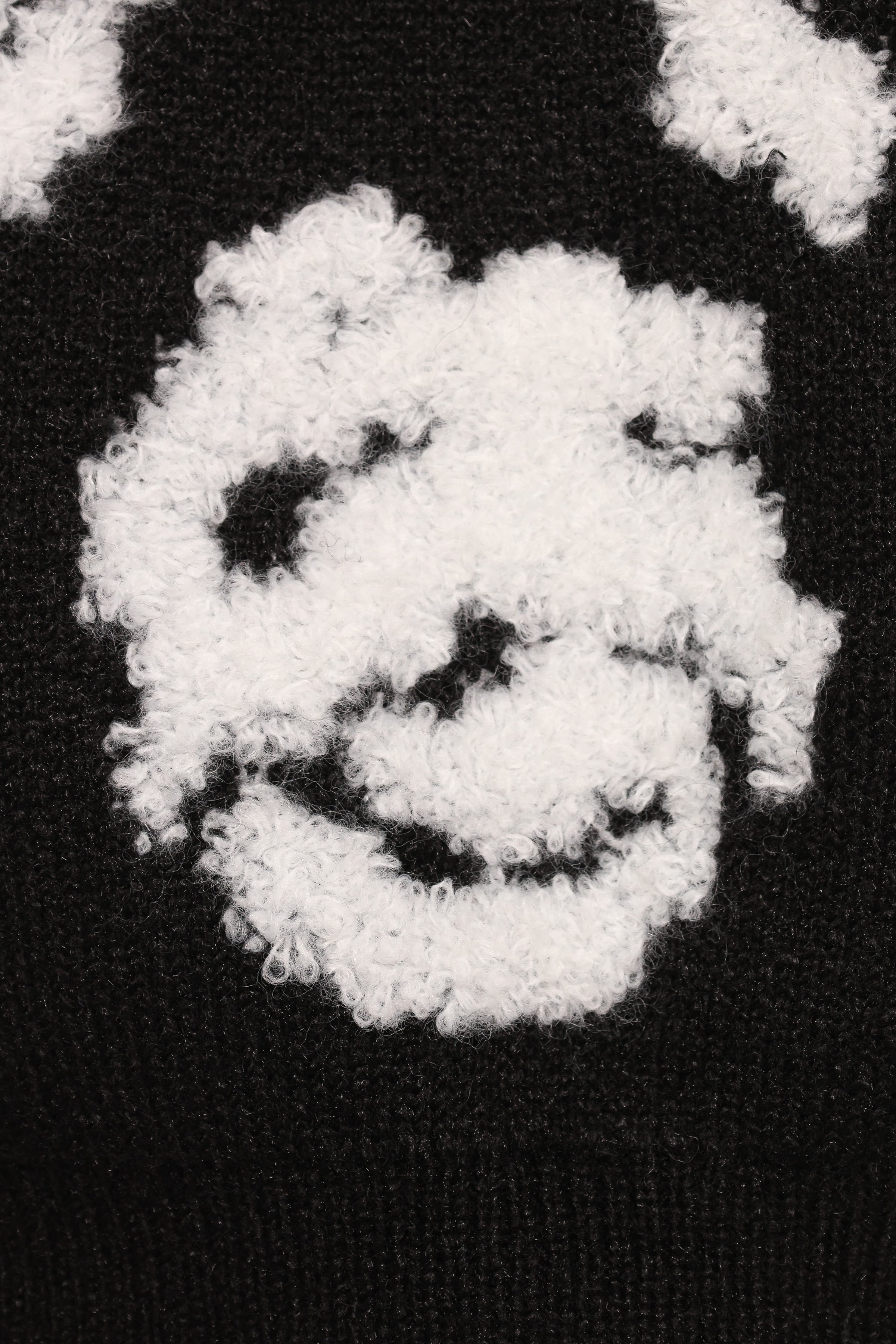 KNITWEAR Lumara Texture Flower Short Sleeve Sweater - Black