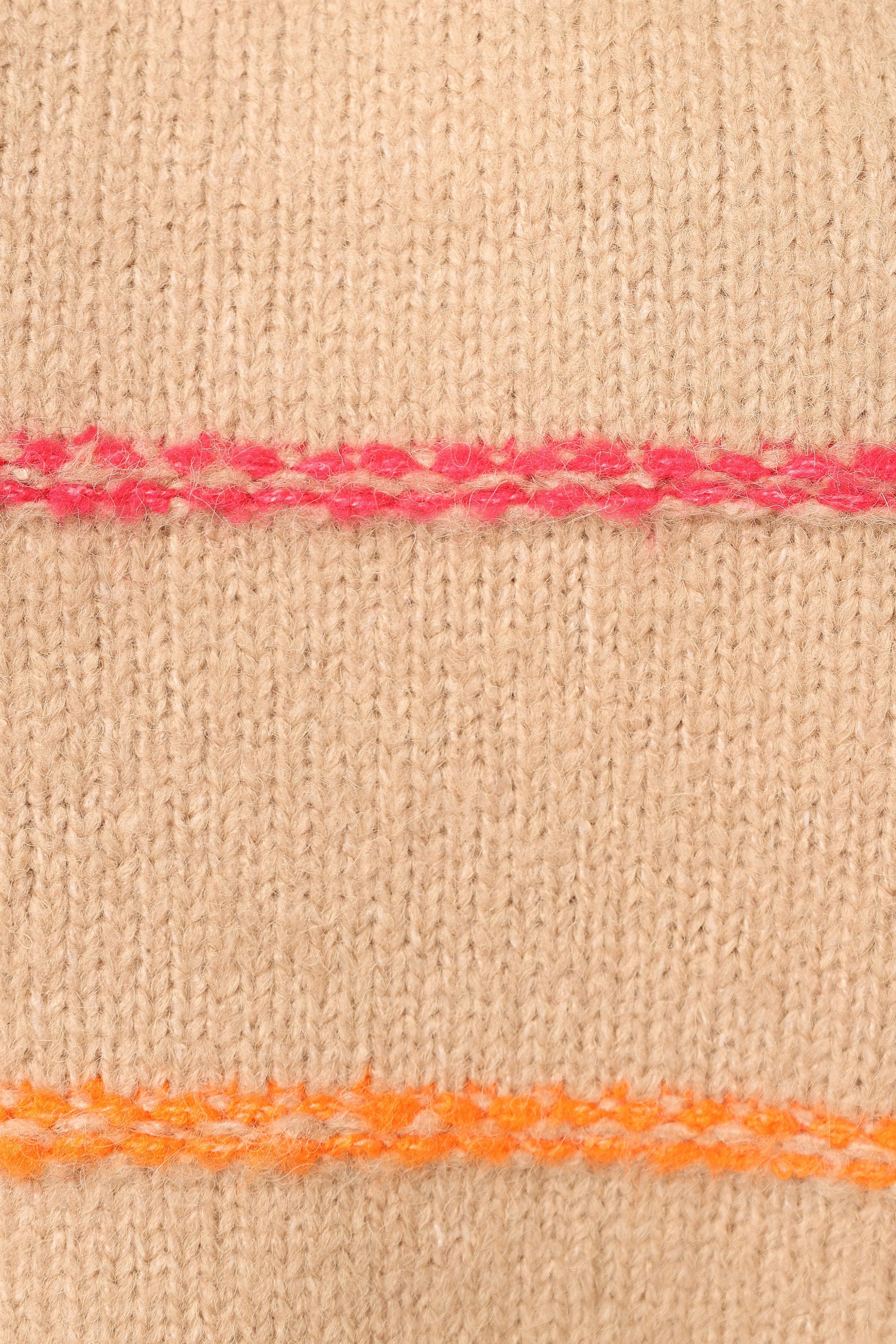 KNITWEAR Lyla Multi Color Stripe Knit Sweater - Camel