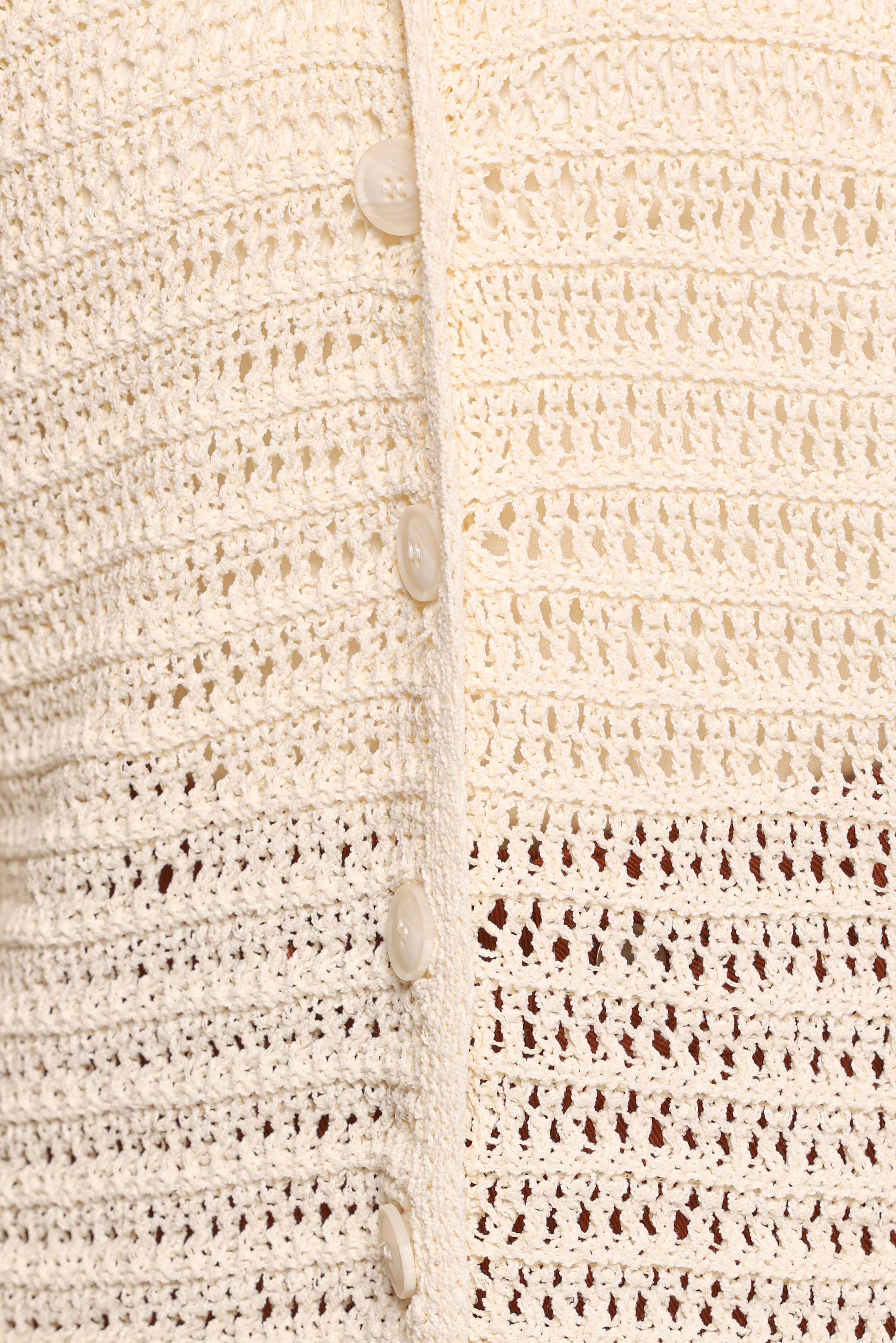 KNITWEAR Lyra Large Collar Cardigan - White