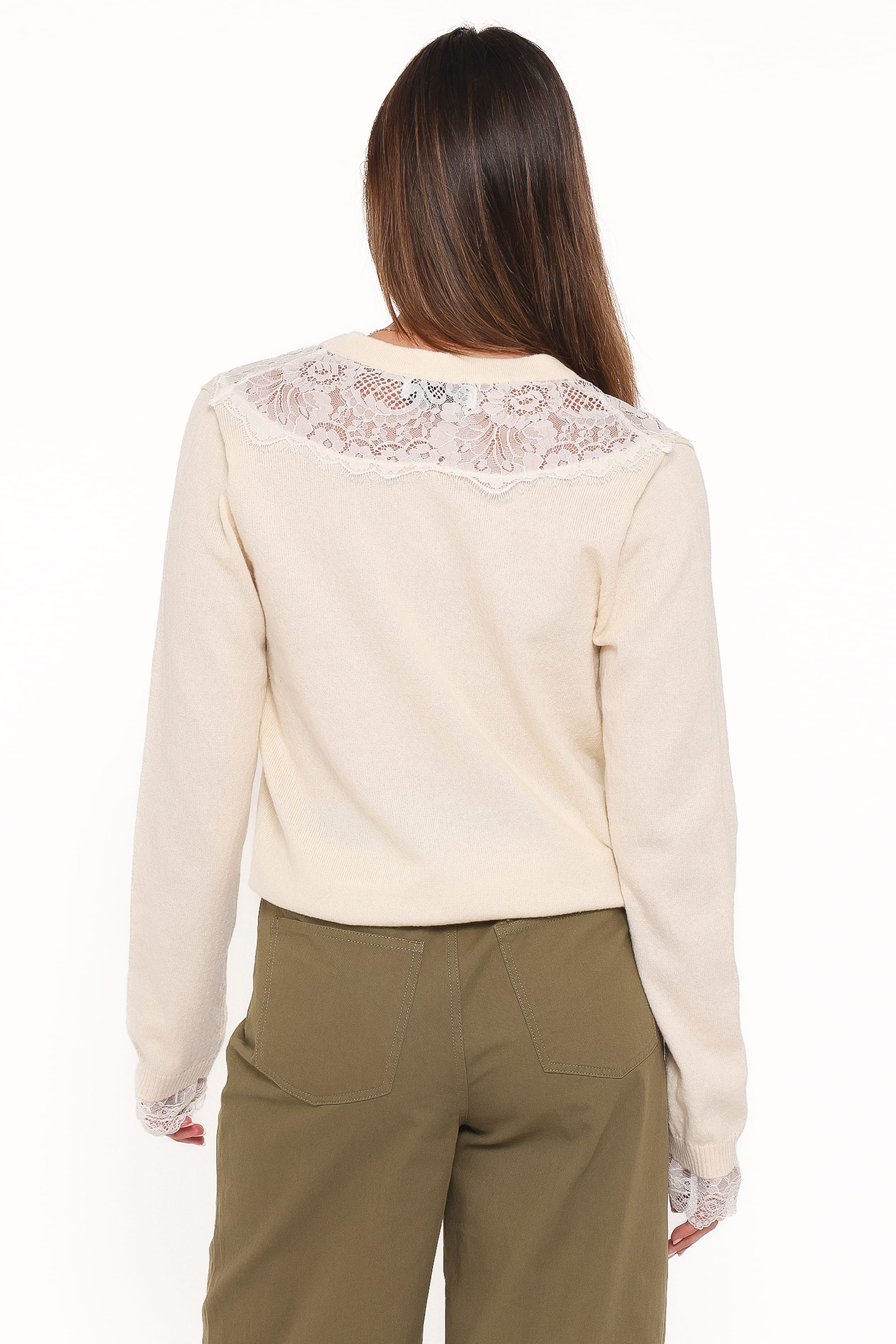 KNITWEAR Mamie Lace Cardigan - Butter Yellow