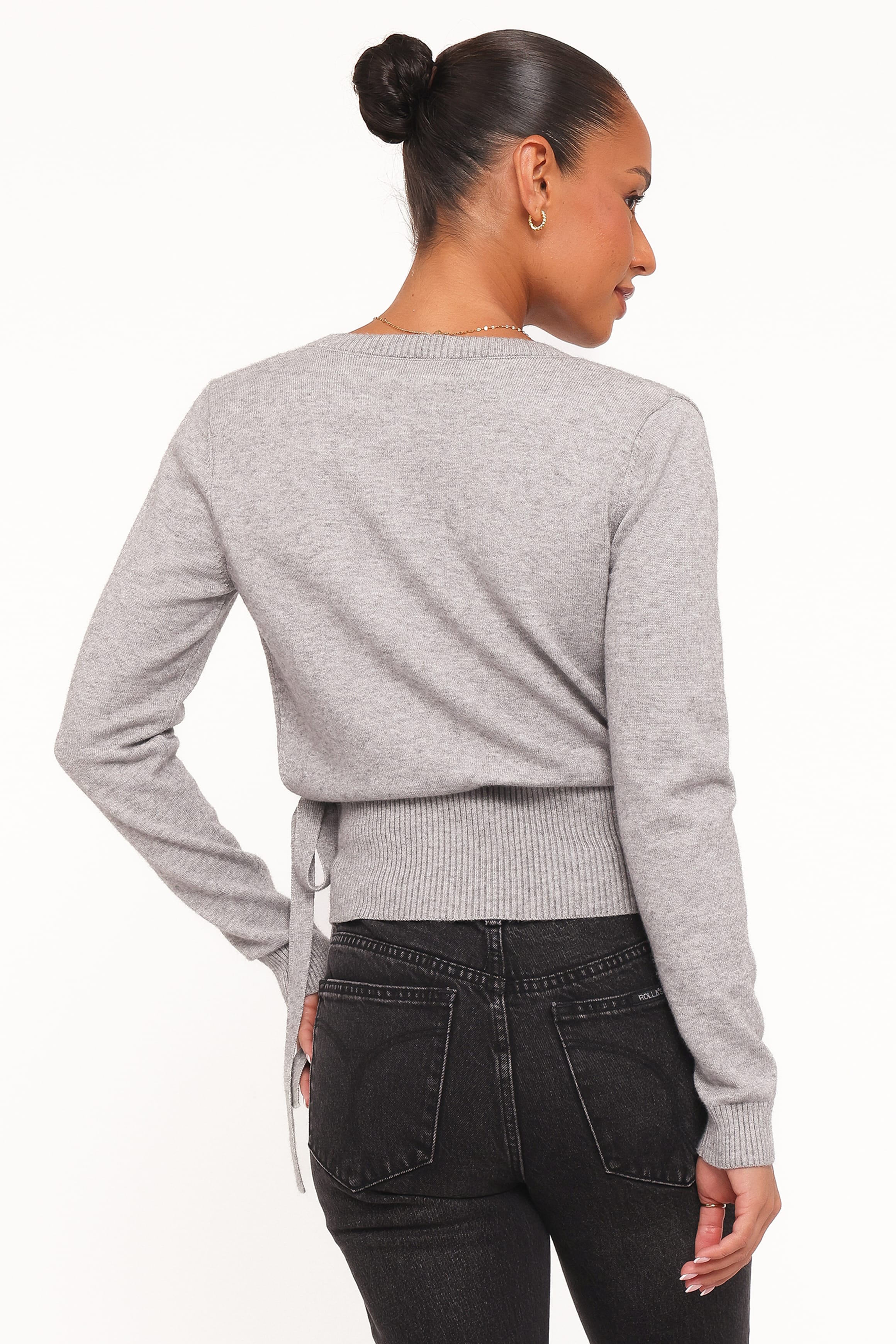 KNITWEAR Marshall Wrap Knit Sweater - Grey