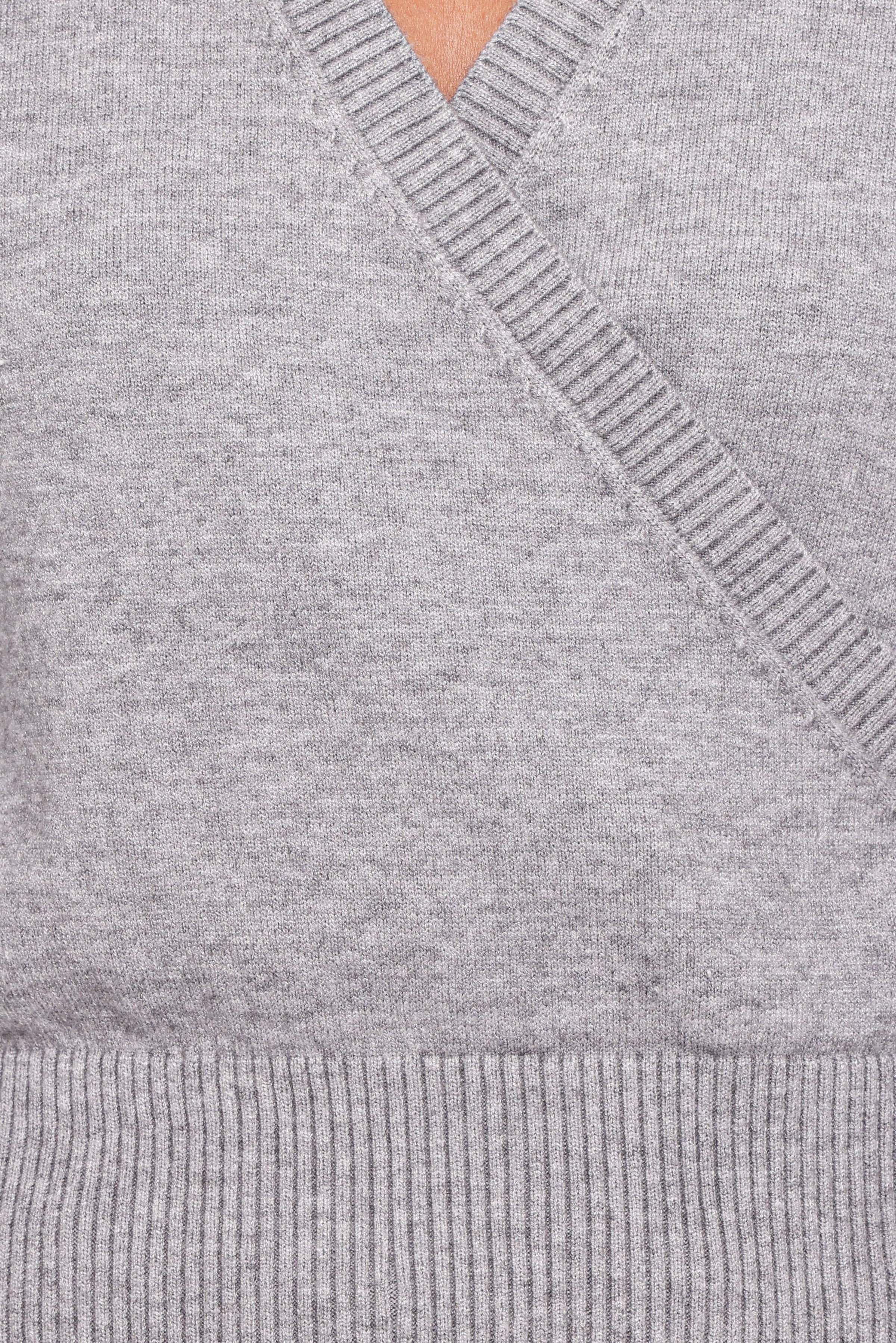 KNITWEAR Marshall Wrap Knit Sweater - Grey