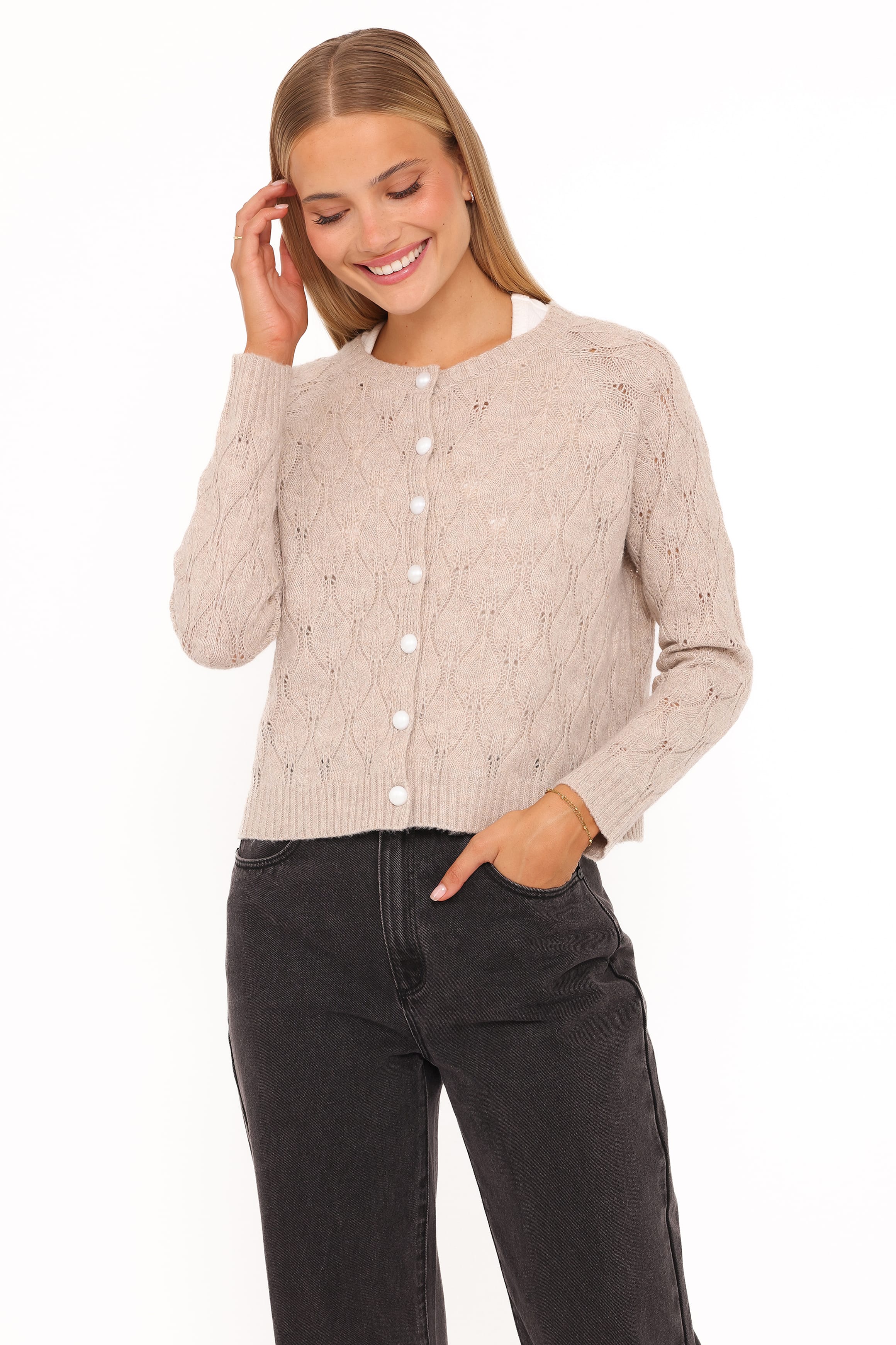 KNITWEAR Mattie Cardigan - Beige