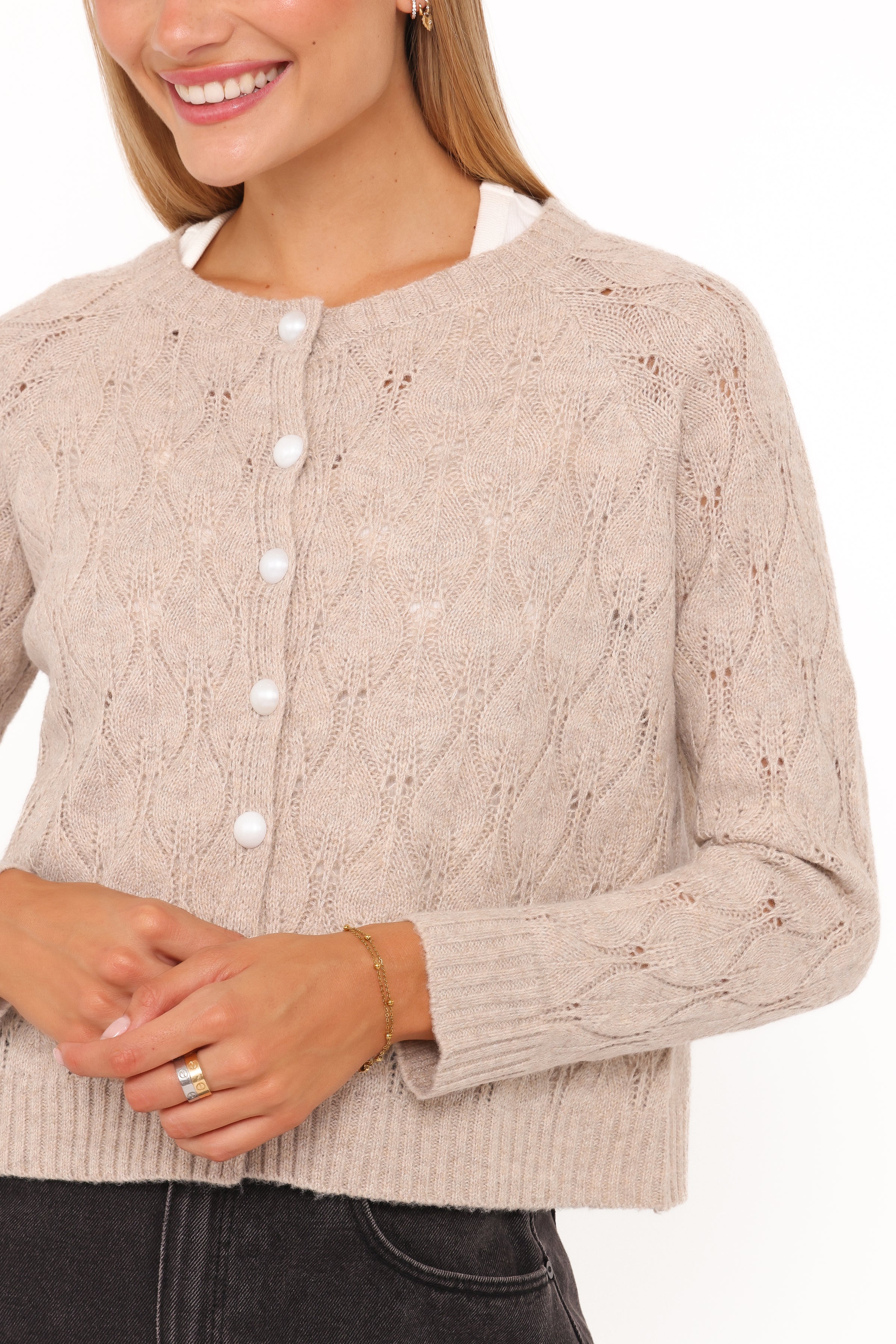 KNITWEAR Mattie Cardigan - Beige