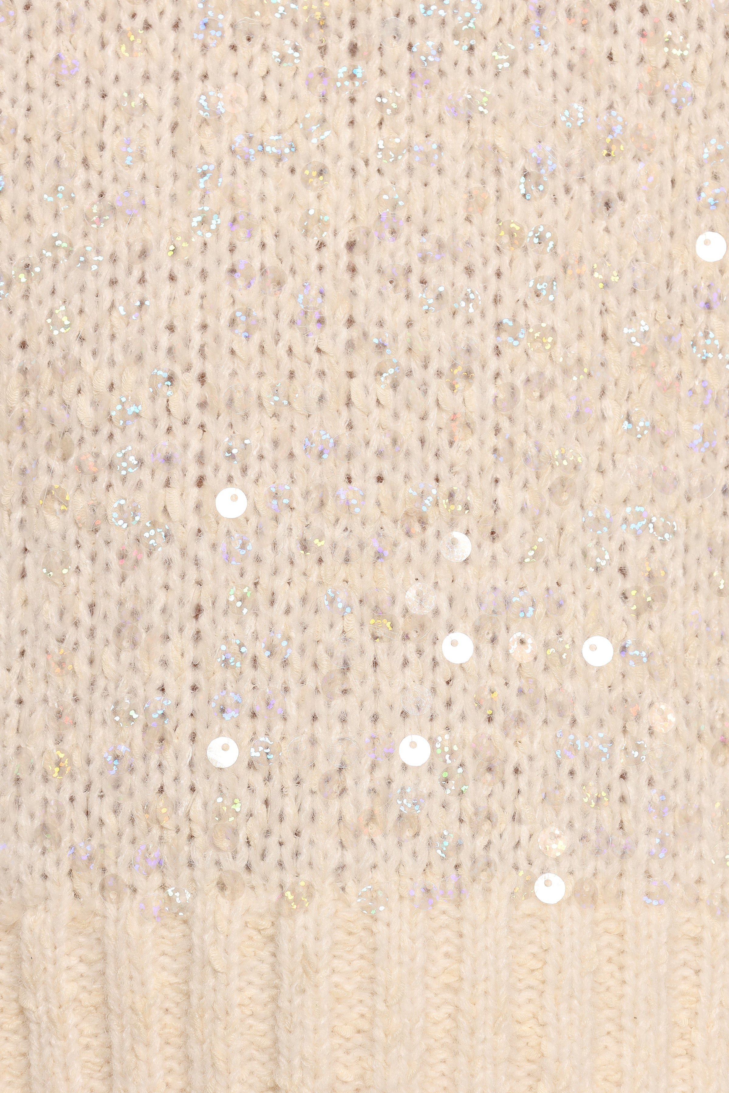 KNITWEAR Medora Crewneck Sequin Knit Sweater - Ivory