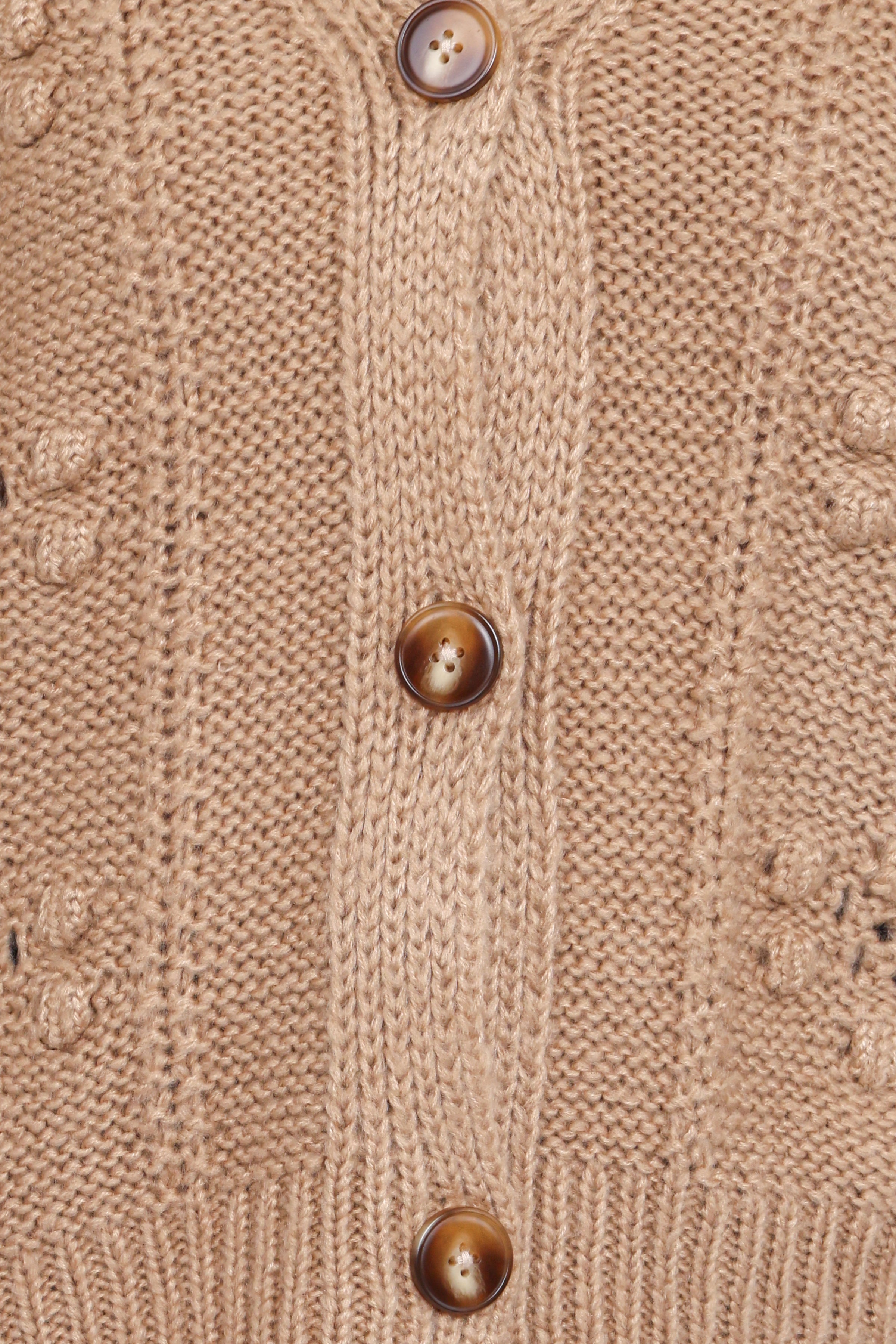 KNITWEAR Melody Textured Button Up Cardigan - Mushroom