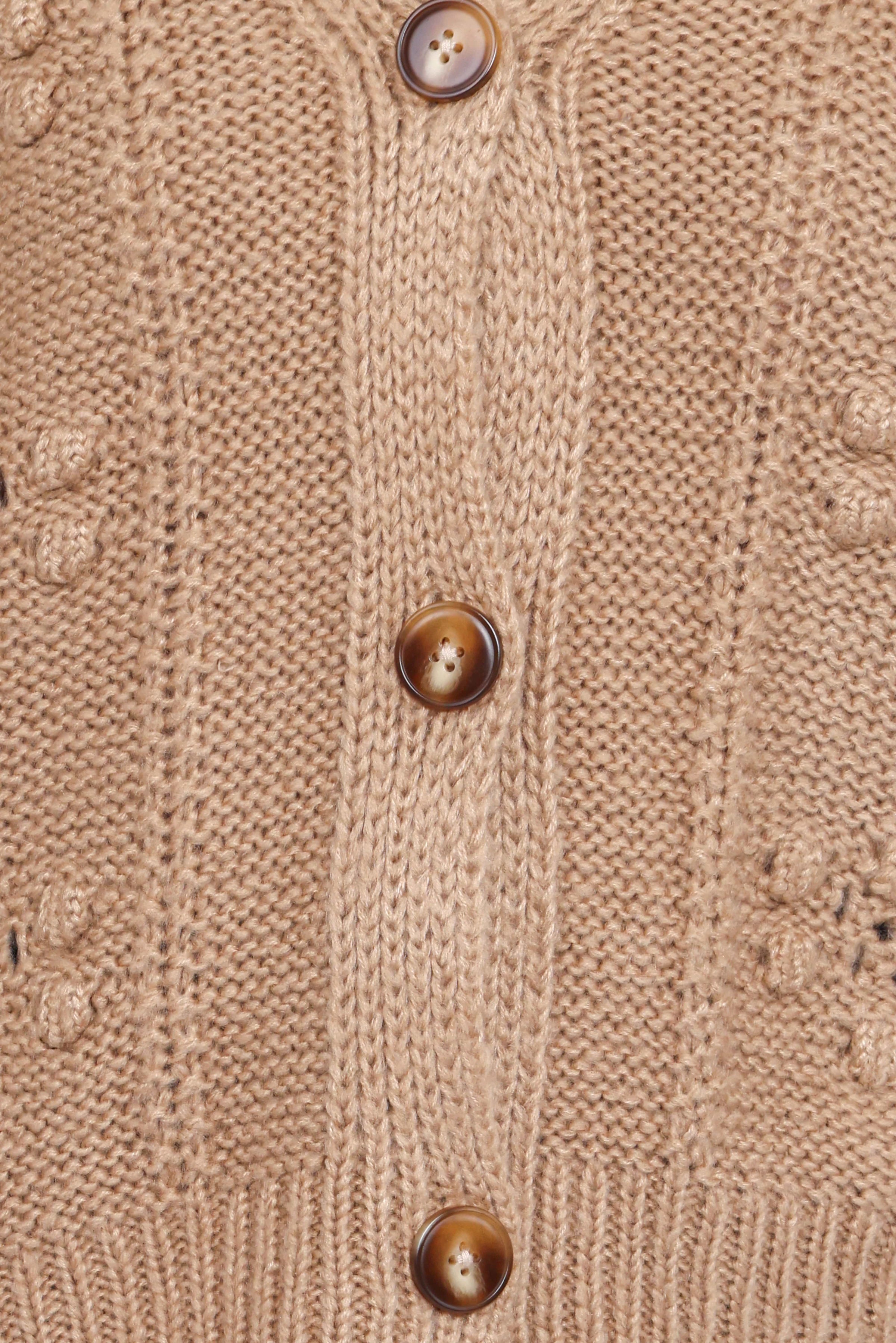 KNITWEAR Melody Textured Button Up Cardigan - Mushroom