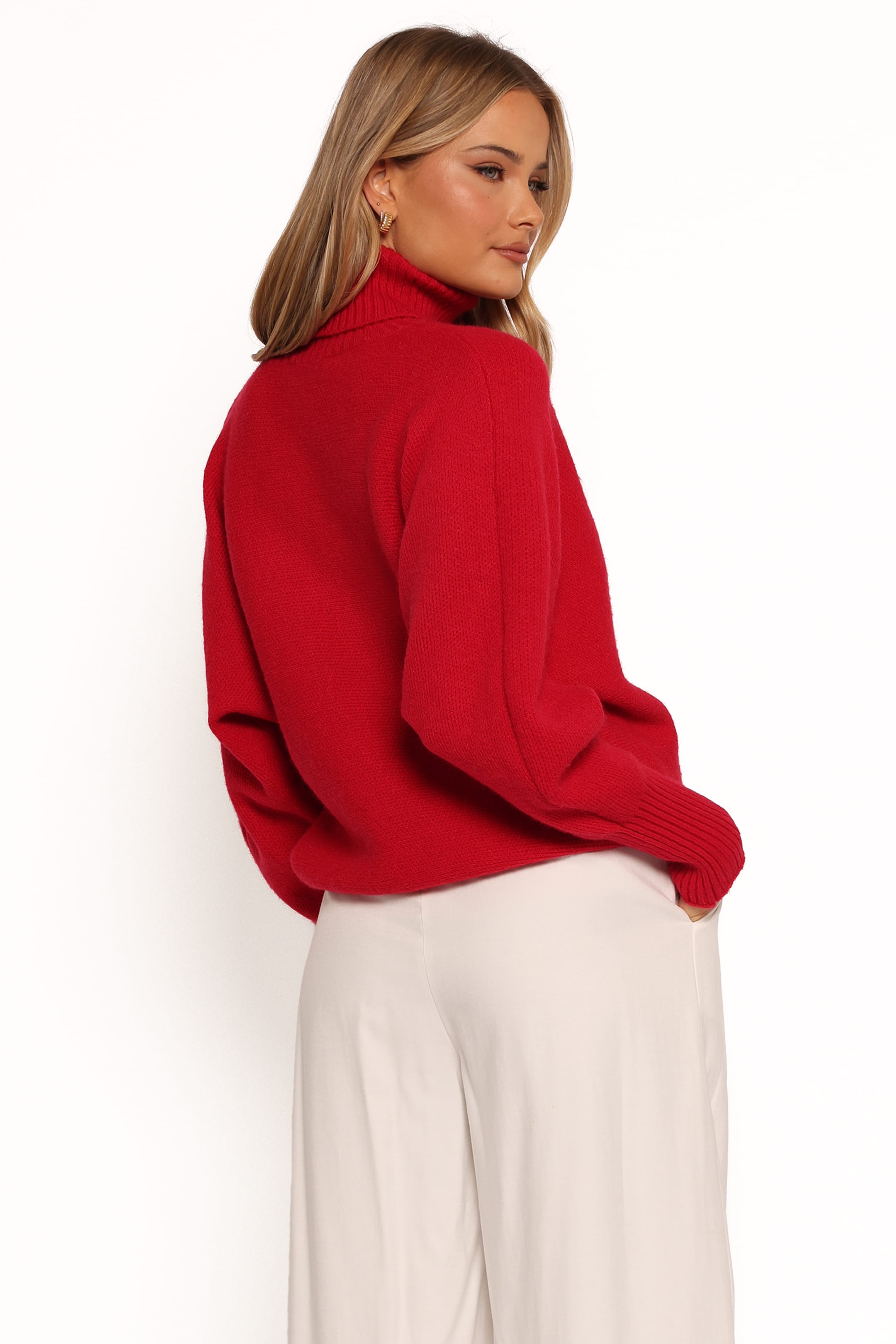 KNITWEAR Merry Turtleneck Knit Sweater - Red/White