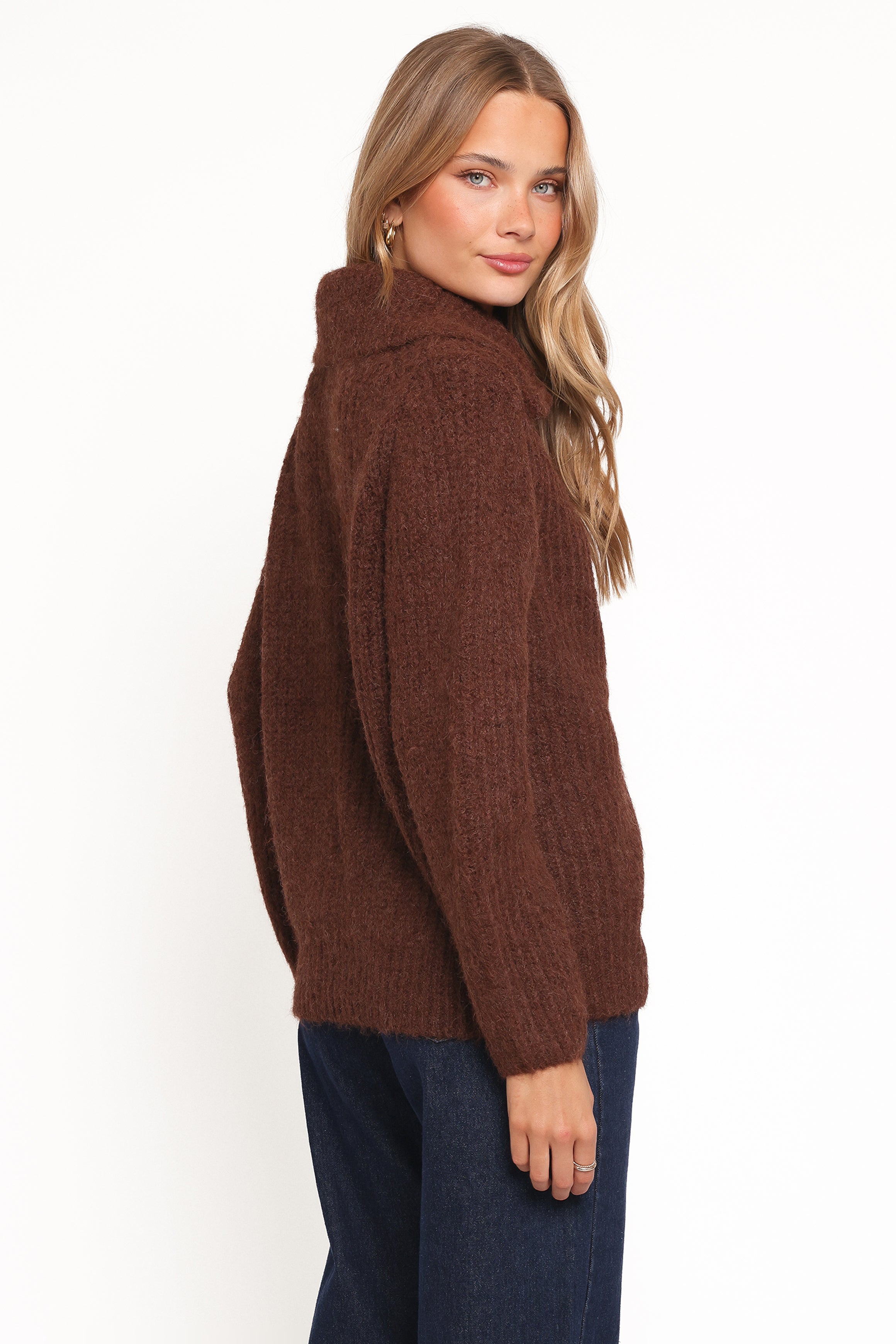 KNITWEAR Miffy Zip Through Cardigan - Chocolate