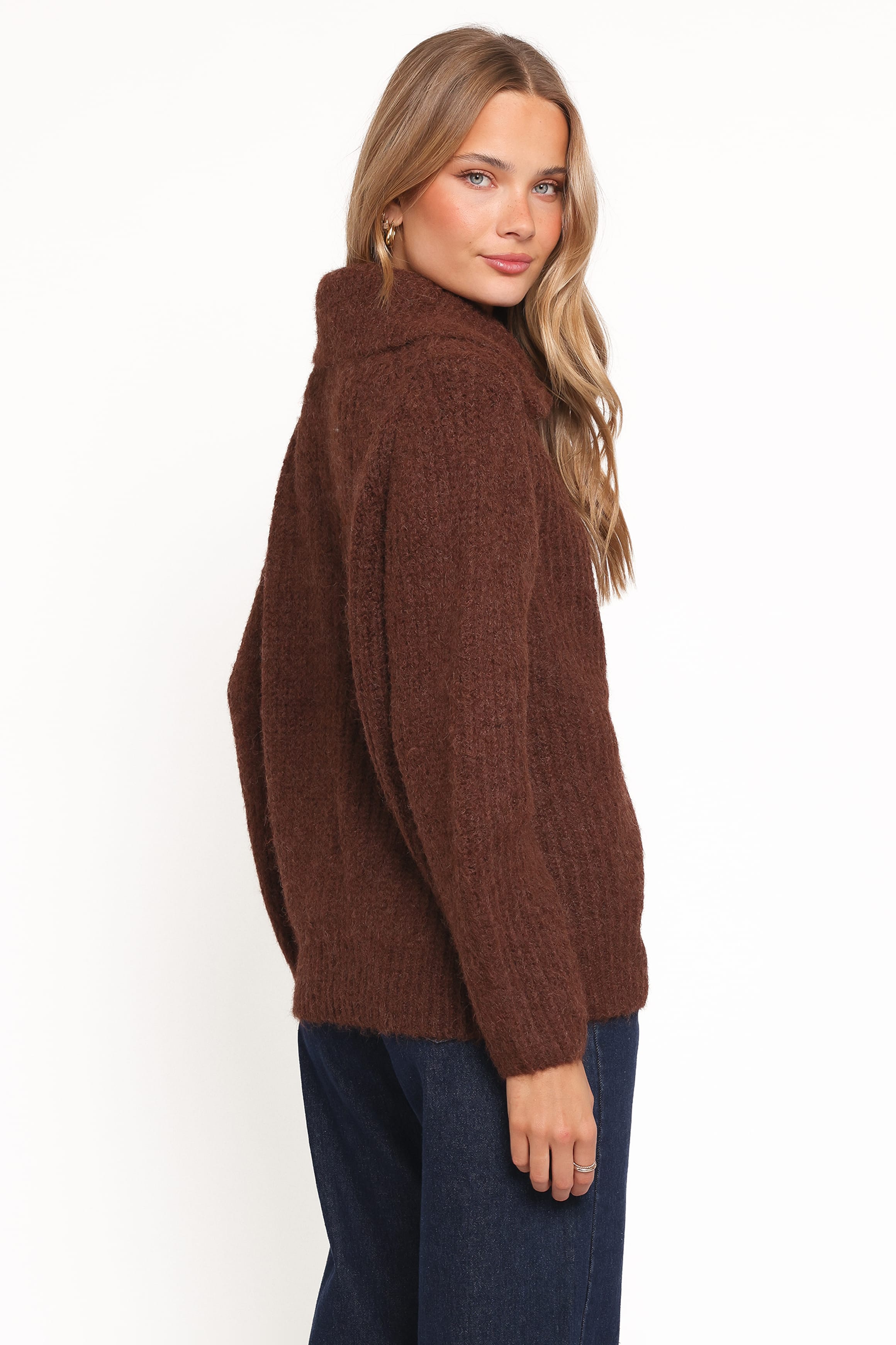 KNITWEAR Miffy Zip Through Cardigan - Chocolate