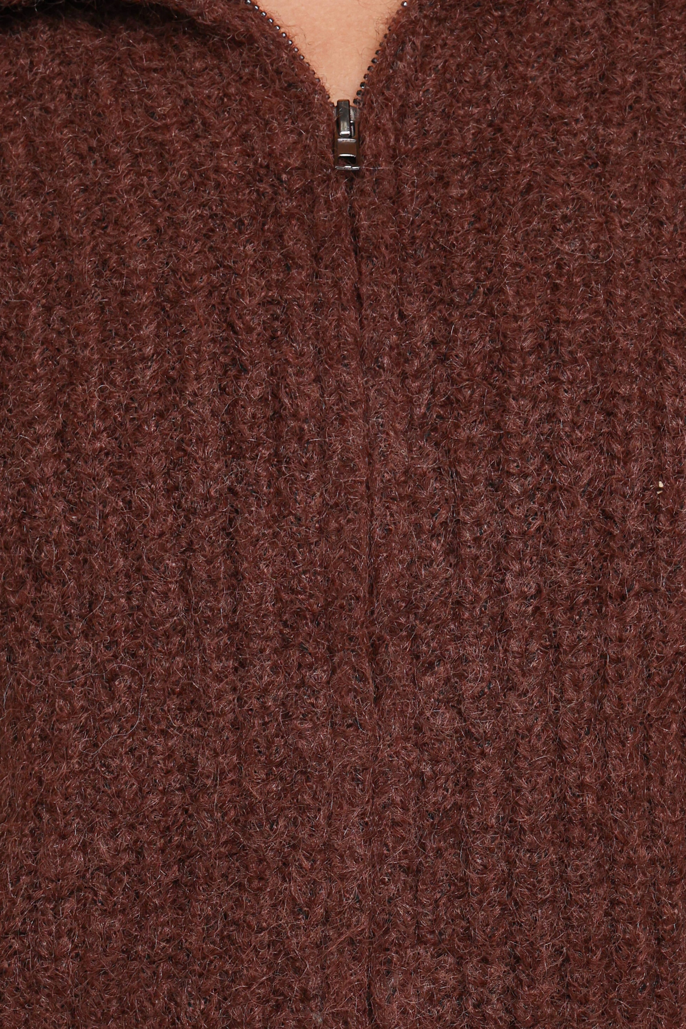 KNITWEAR Miffy Zip Through Cardigan - Chocolate