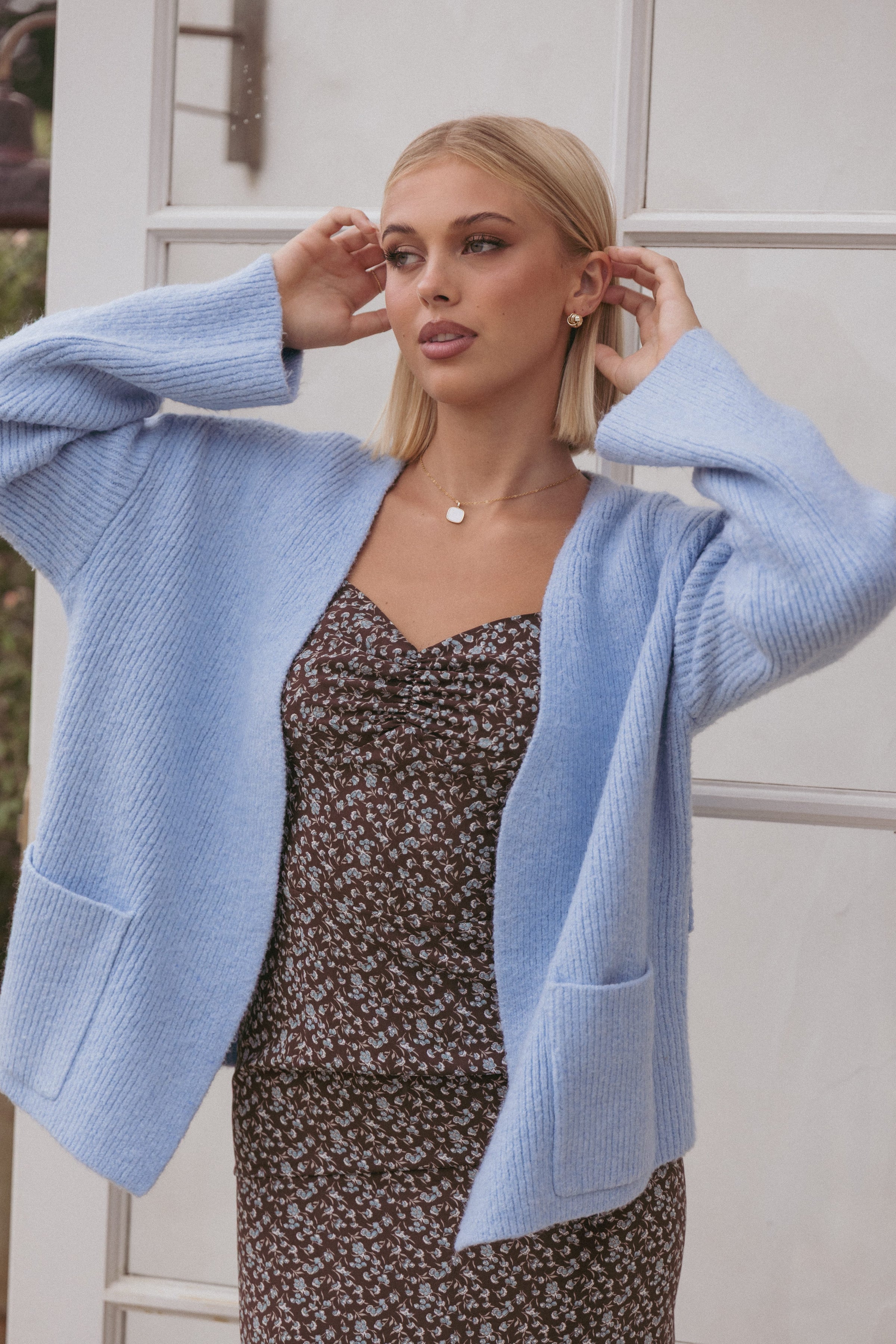 KNITWEAR Mika Wrap Cardigan - Blue