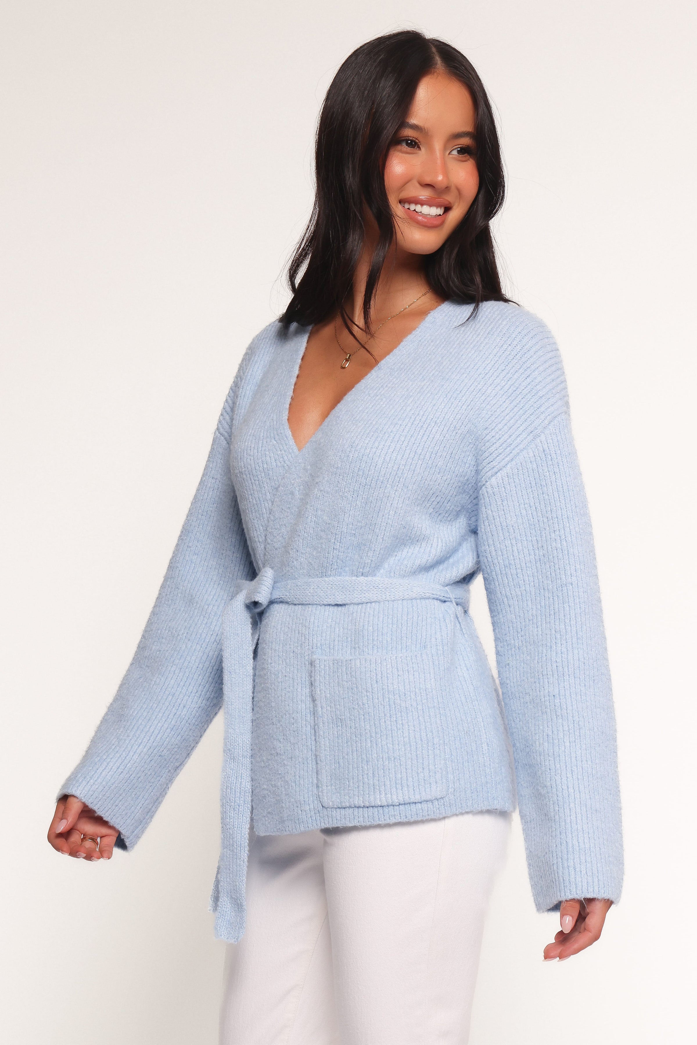 KNITWEAR Mika Wrap Cardigan - Blue